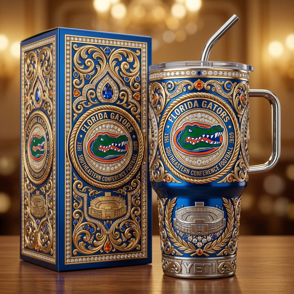 Florida Gators 40oz Tumbler with Lid and Straw