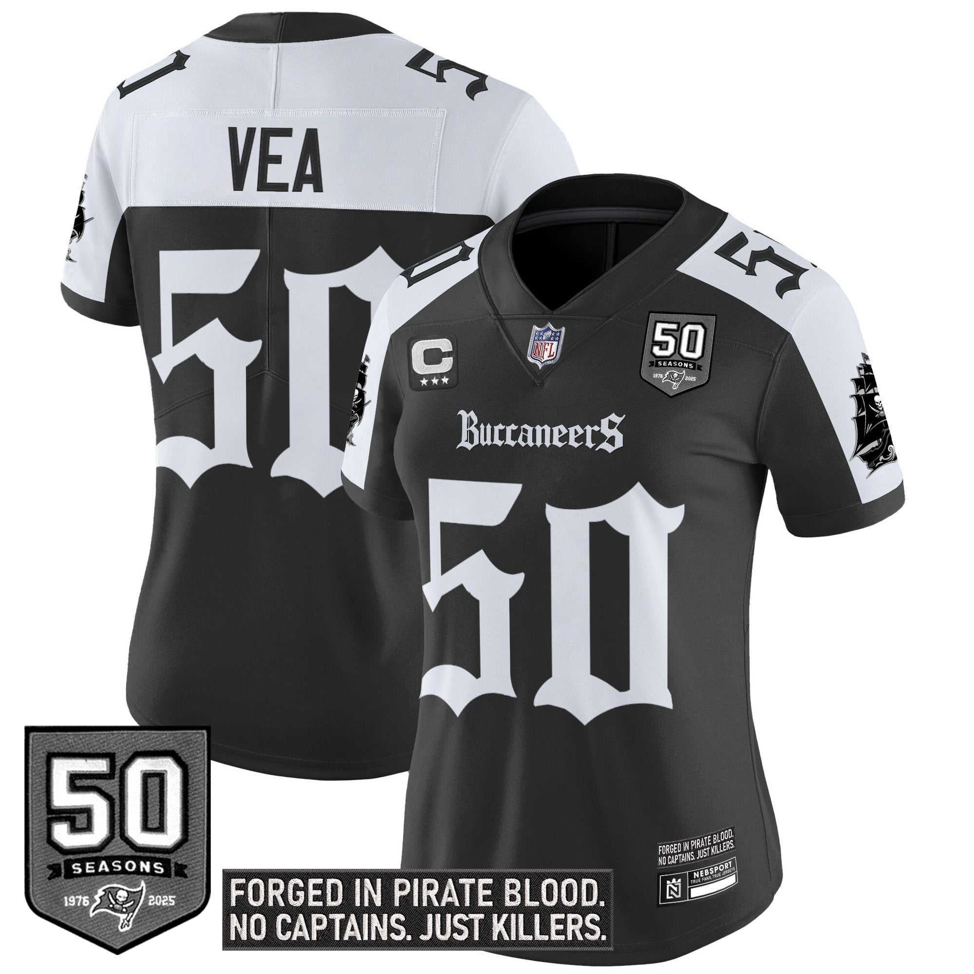 Women's Tampa Bay Buccaneers 'Gothic Pirate Shadows Edition' Vapor Limited Jersey - All Stitched