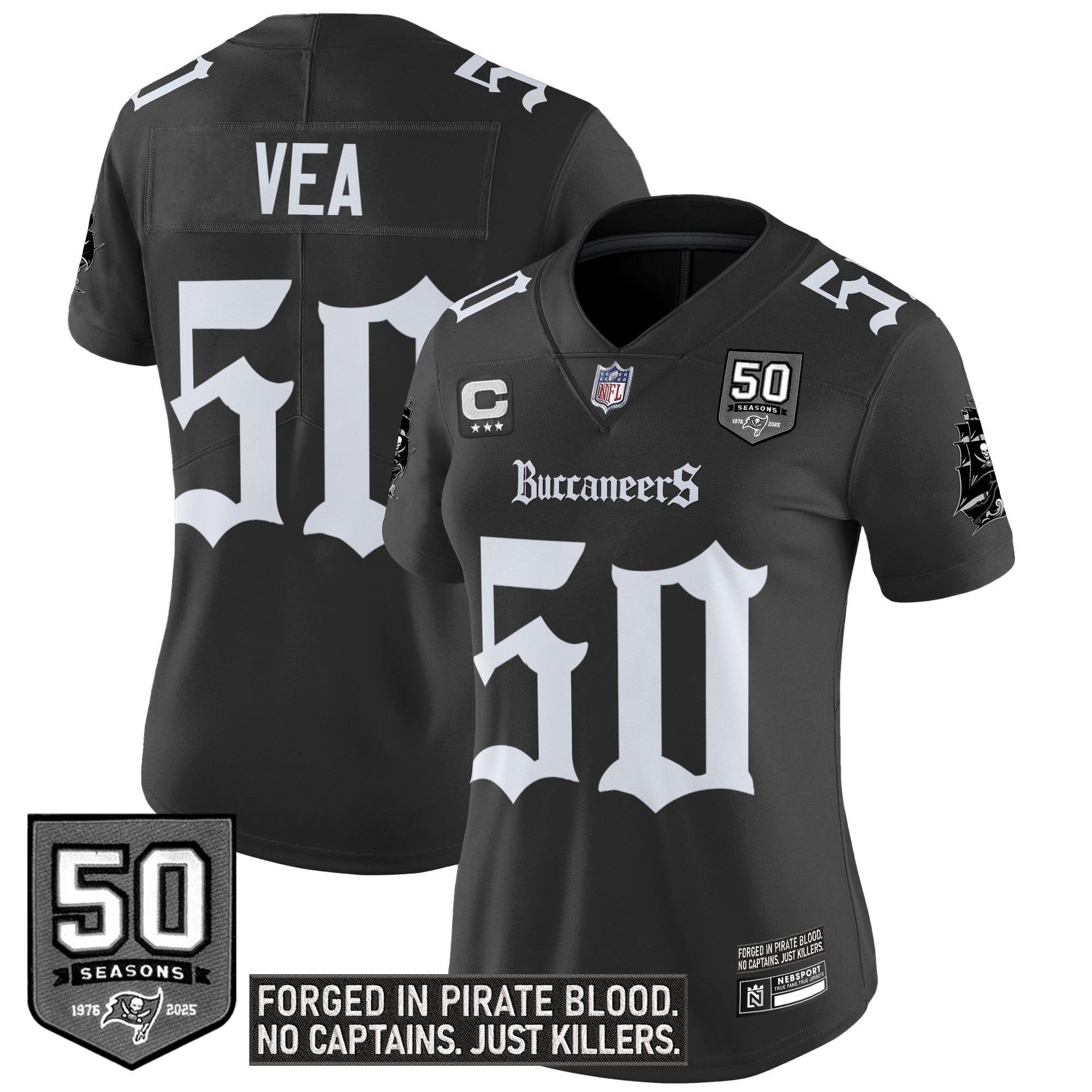 Women's Tampa Bay Buccaneers 'Gothic Pirate Shadows Edition' Vapor Limited Jersey - All Stitched
