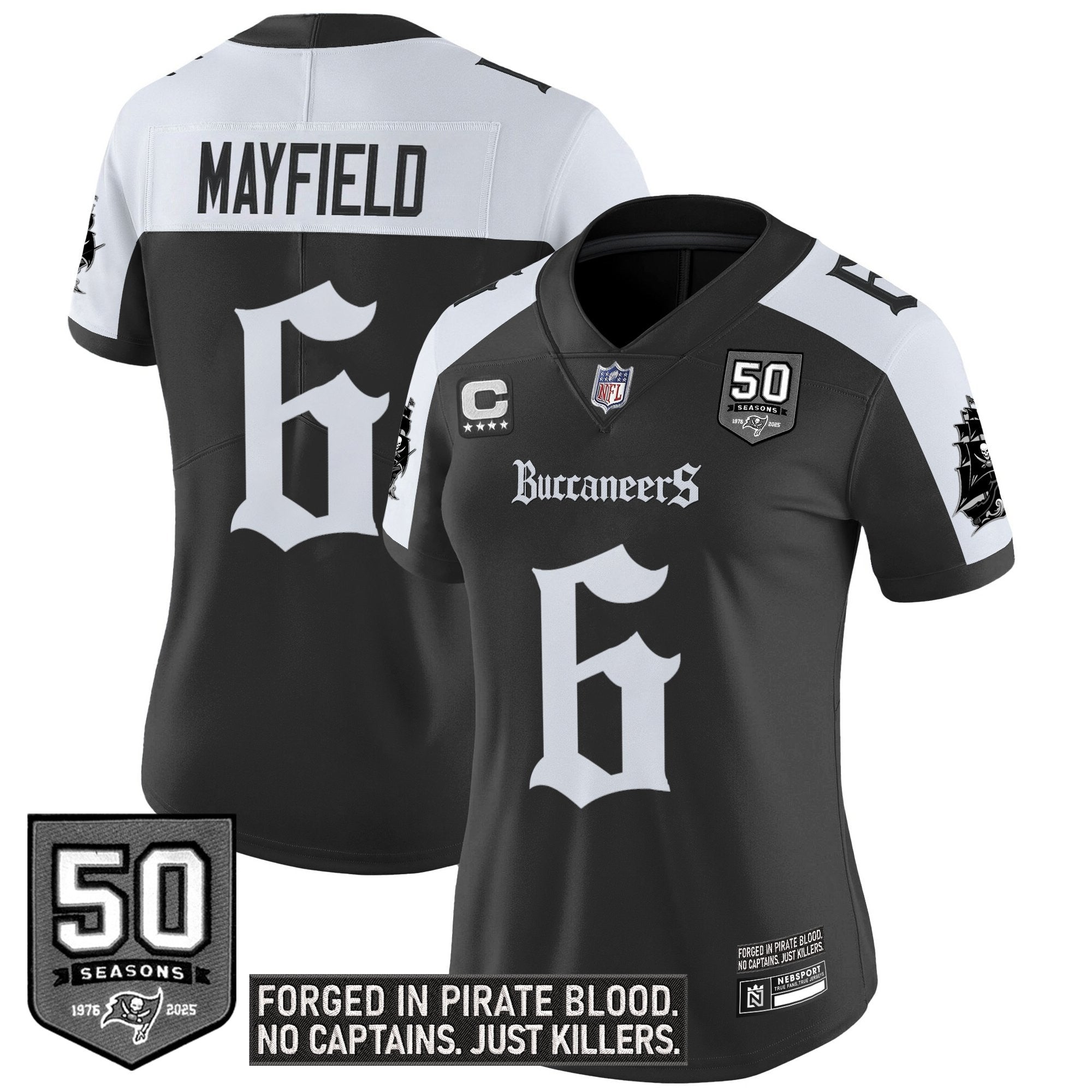 Women's Tampa Bay Buccaneers 'Gothic Pirate Shadows Edition' Vapor Limited Jersey - All Stitched