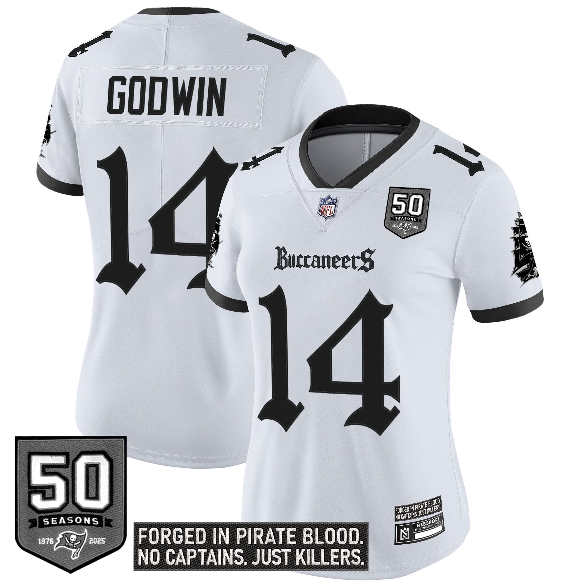 Women's Tampa Bay Buccaneers 'Gothic Pirate Shadows Edition' Vapor Limited Jersey - All Stitched