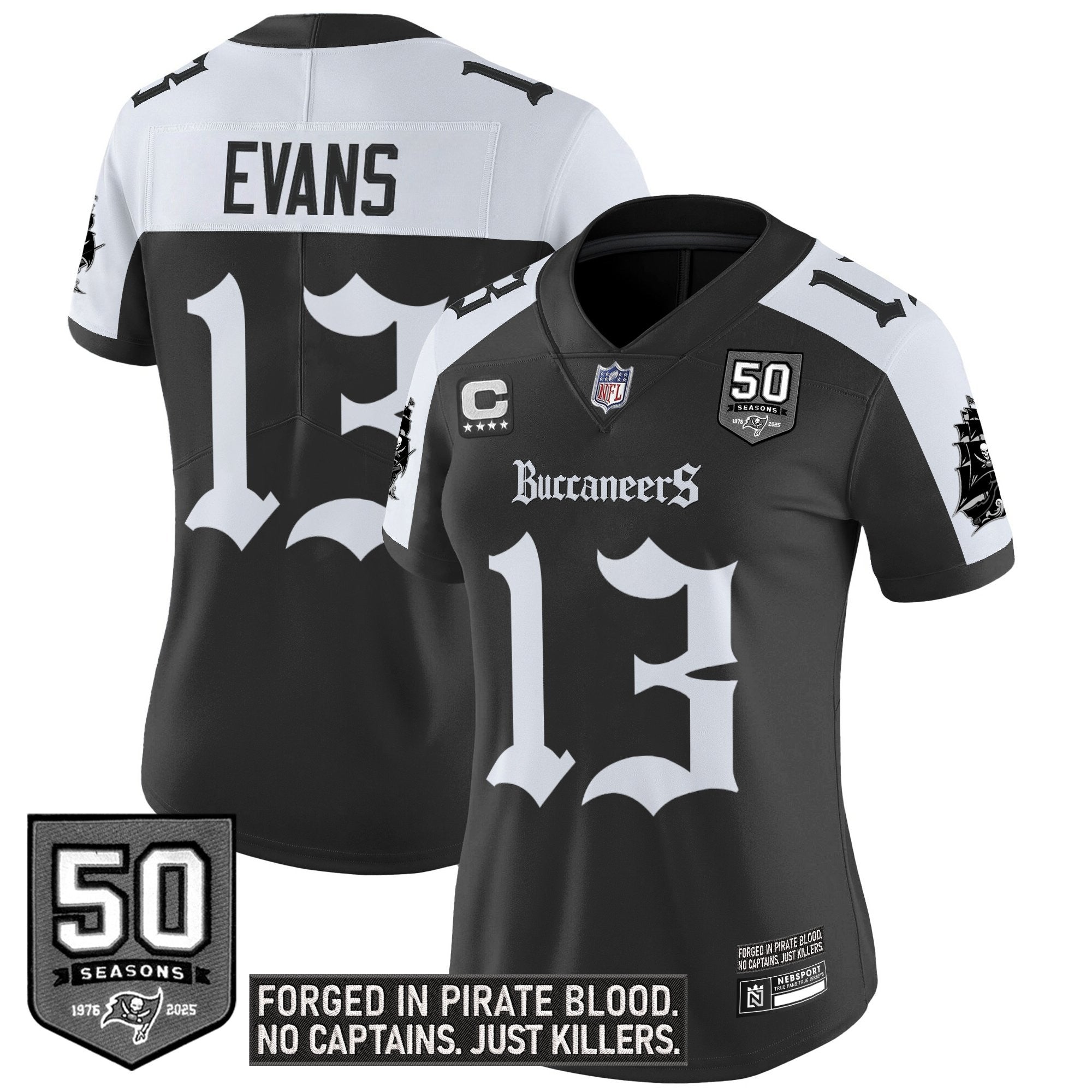 Women's Tampa Bay Buccaneers 'Gothic Pirate Shadows Edition' Vapor Limited Jersey - All Stitched