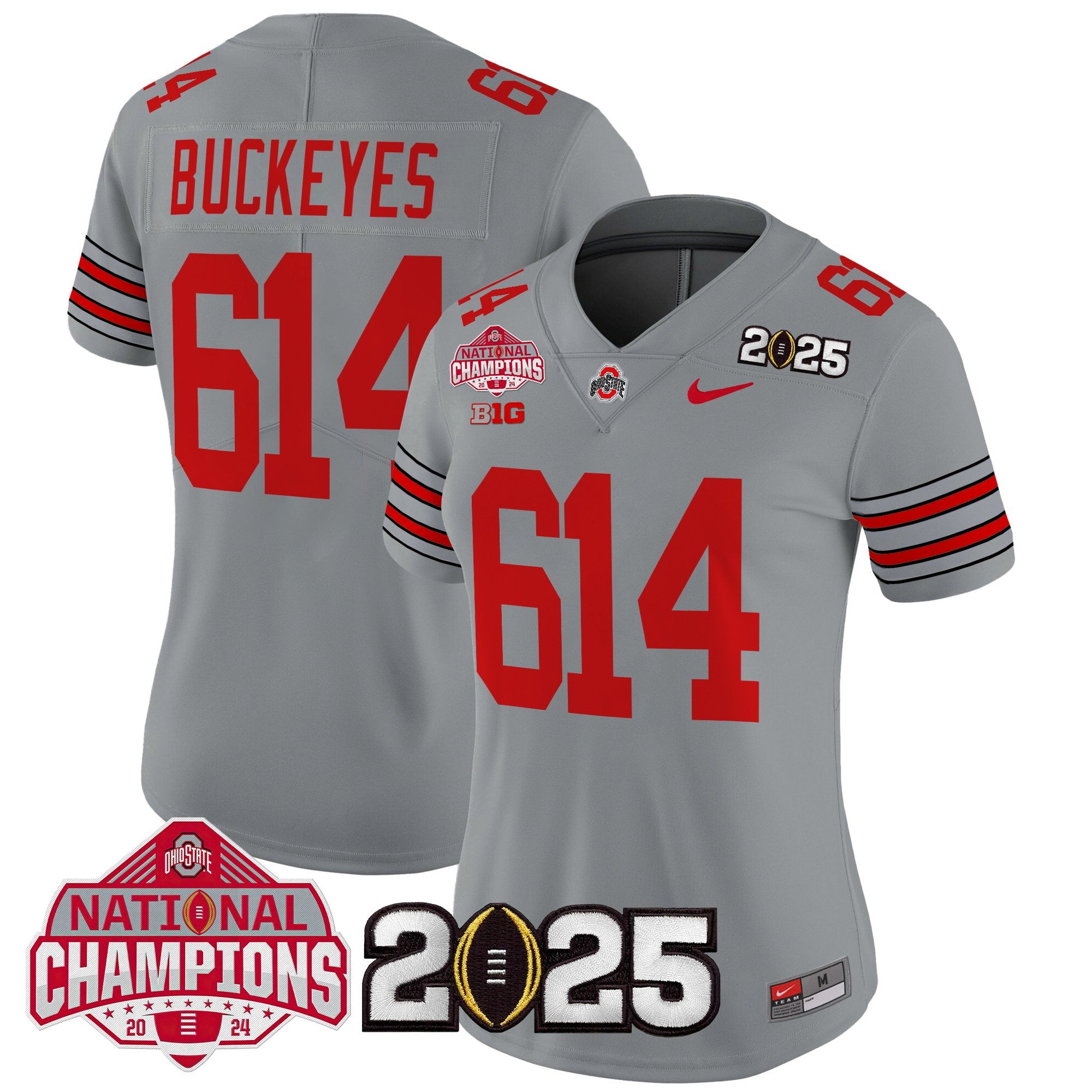 Women's Ohio State Buckeyes 'Heritage Stripe' 2025 National Champions Patch Vapor Limited Jersey - All Stitched