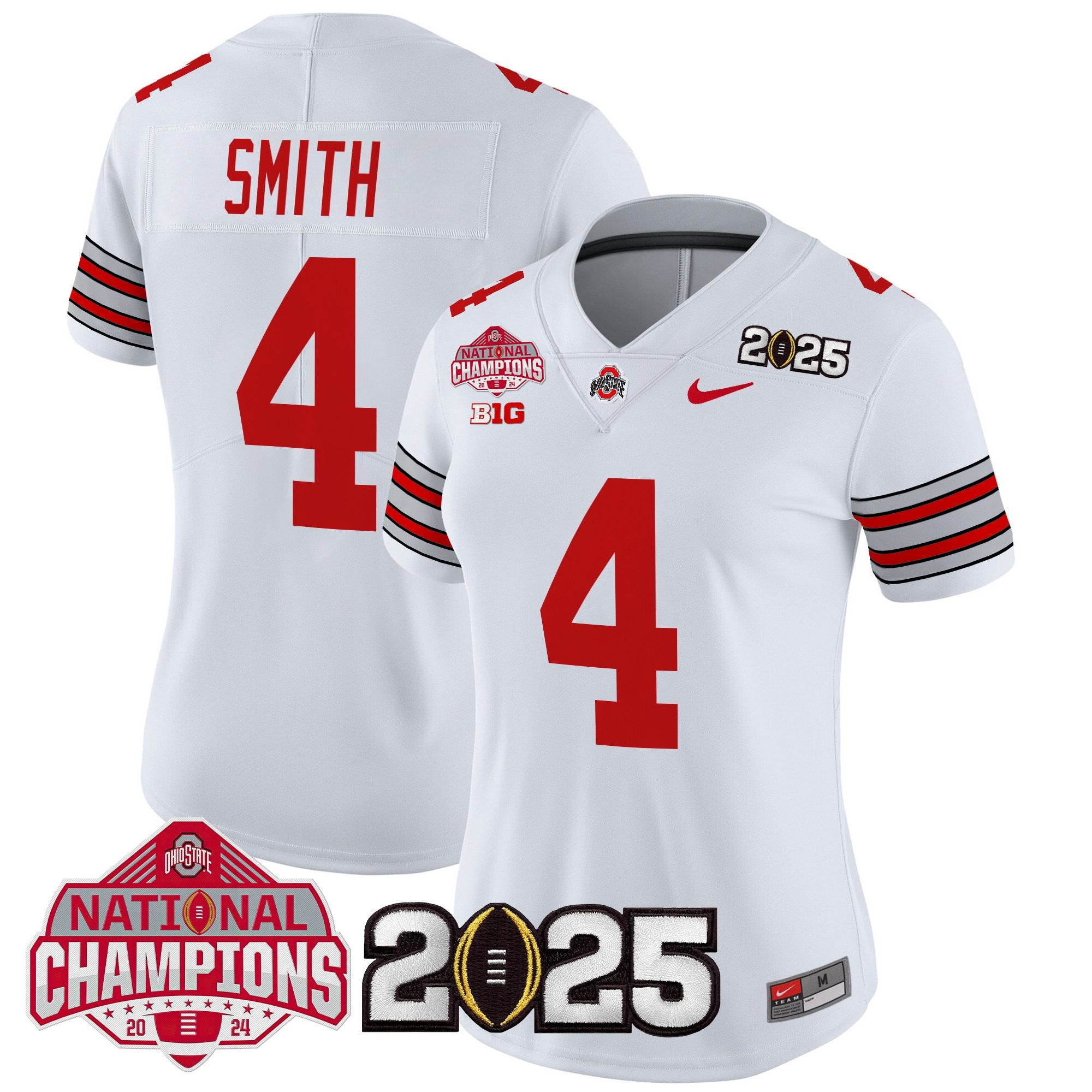 Women's Ohio State Buckeyes 'Heritage Stripe' 2025 National Champions Patch Vapor Limited Jersey - All Stitched