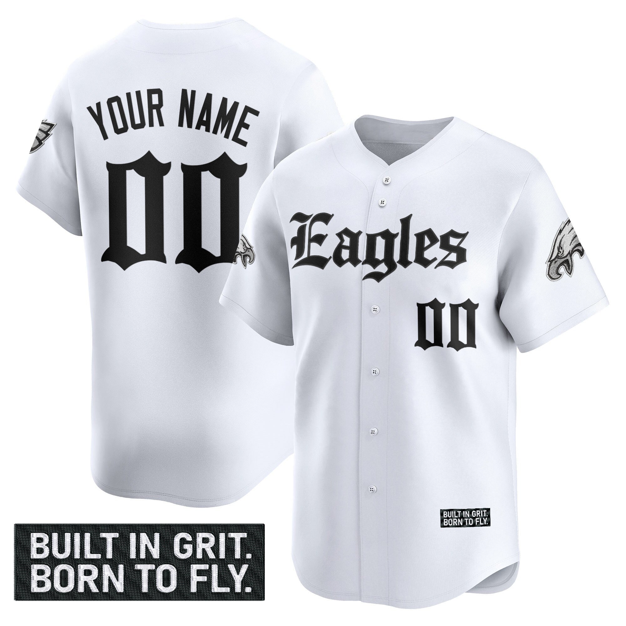 Philadelphia Eagles 'Gothic Philly Edition' Vapor Baseball Custom Jersey - All Stitched
