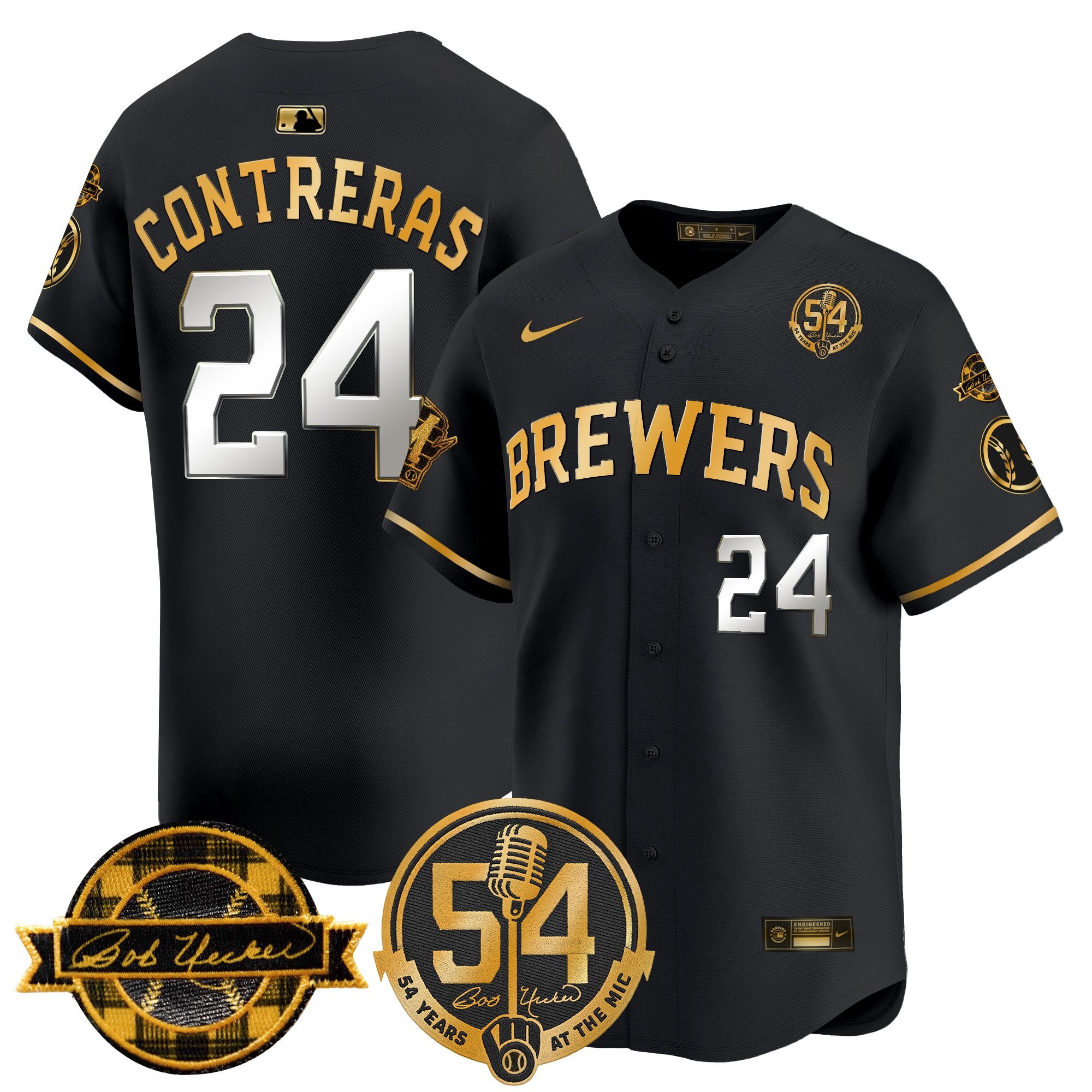 Men's Milwaukee Brewers 'Bob Uecker - 54 Seasons for Brewers' Vapor Premier Limited Jersey - All Stitched