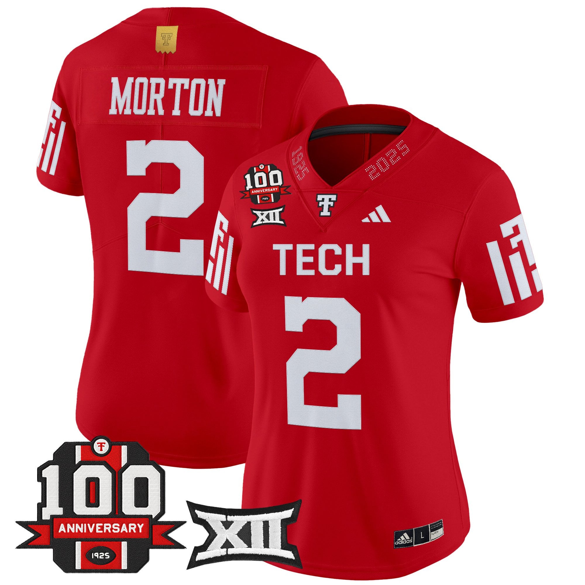 Women's Texas Tech Red Raiders 2025 Vapor Limited Jersey - 100th Anniversary Patch - All Stitched
