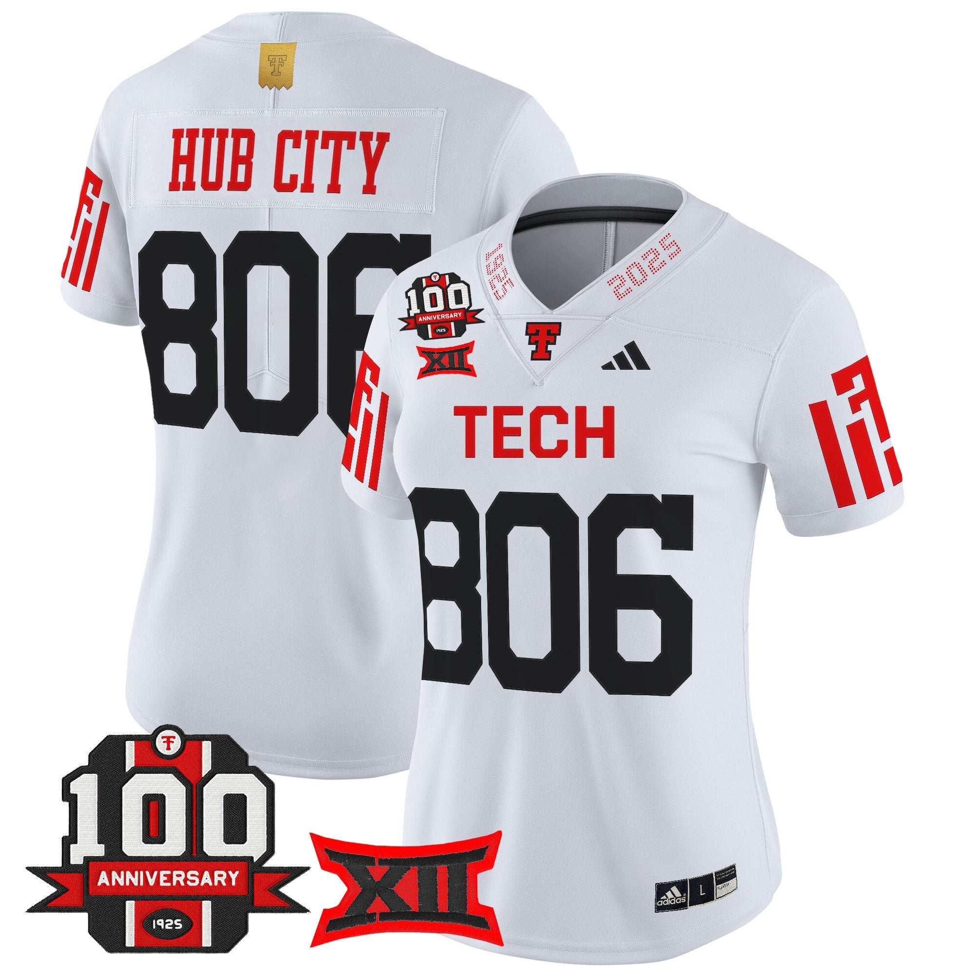 Women's Texas Tech Red Raiders 2025 Vapor Limited Jersey - 100th Anniversary Patch - All Stitched