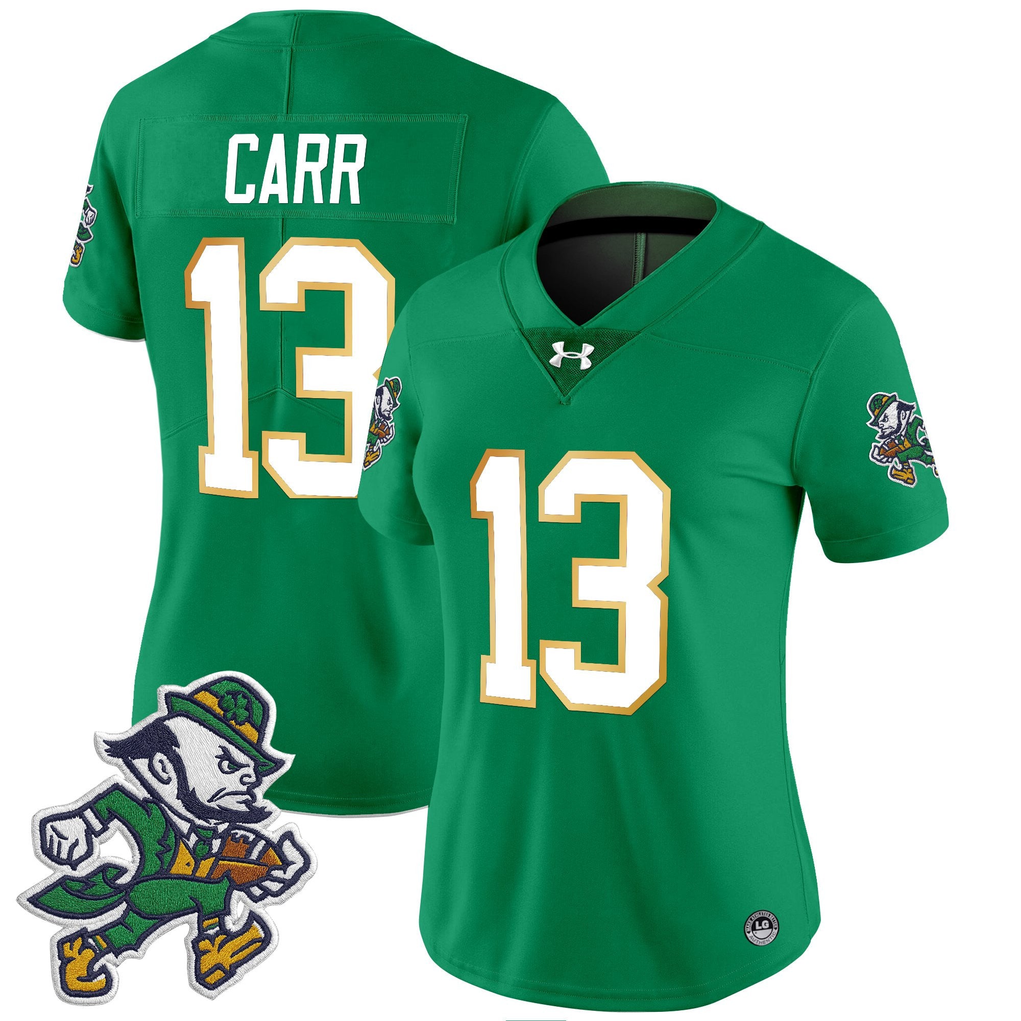Women's Notre Dame Fighting Irish 2025 'Gridiron Leprechaun Edition' Vapor Limited Jersey – All Stitched
