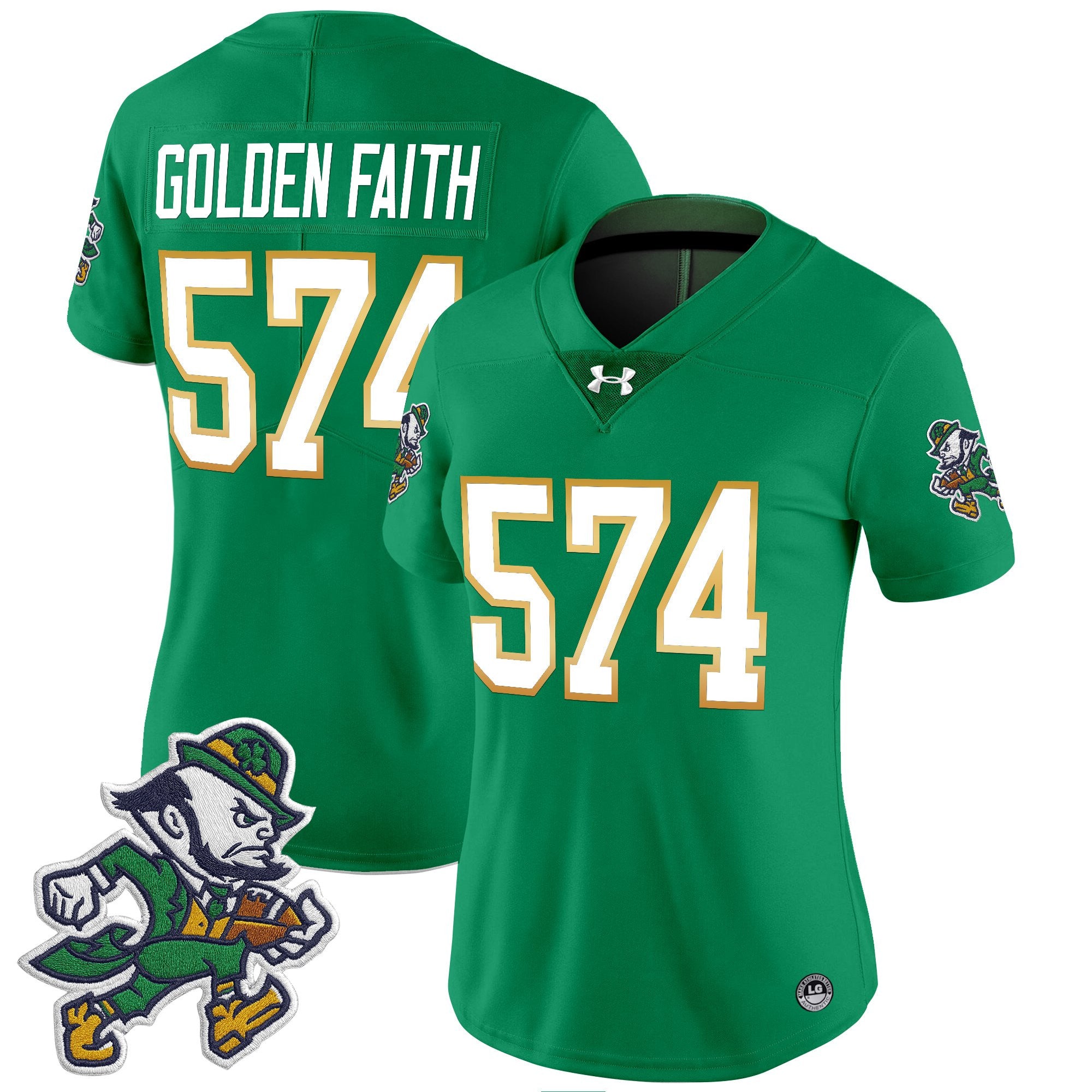 Women's Notre Dame Fighting Irish 2025 'Gridiron Leprechaun Edition' Vapor Limited Jersey – All Stitched