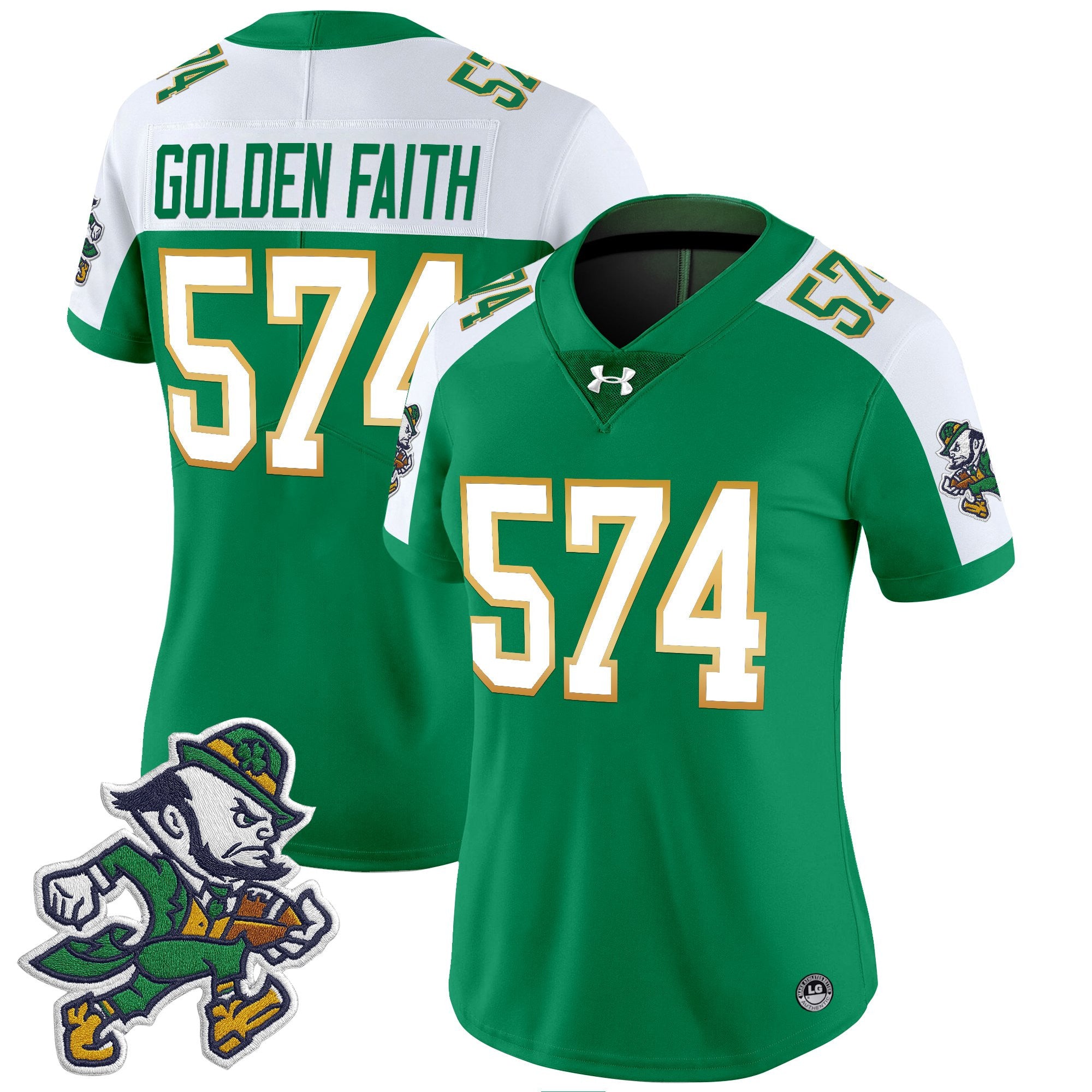 Women's Notre Dame Fighting Irish 2025 'Gridiron Leprechaun Edition' Vapor Limited Jersey – All Stitched