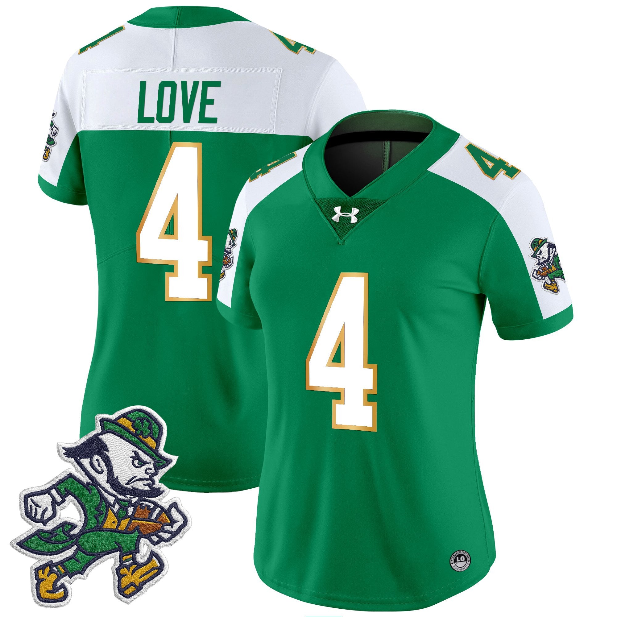 Women's Notre Dame Fighting Irish 2025 'Gridiron Leprechaun Edition' Vapor Limited Jersey – All Stitched
