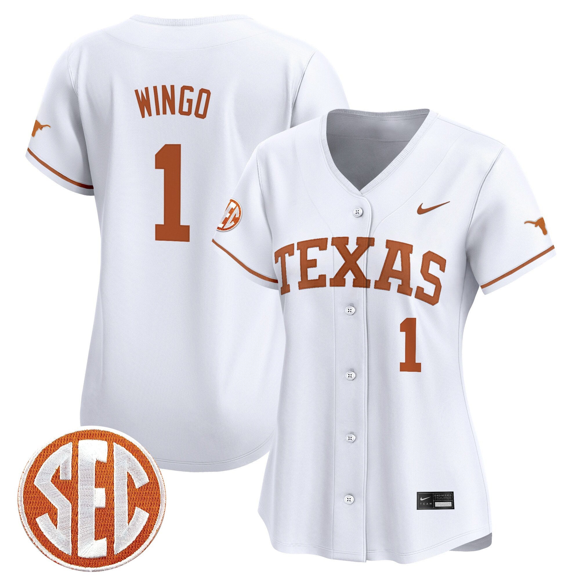 Women's Texas Longhorns 2025 Vapor Baseball Jersey - All Stitched