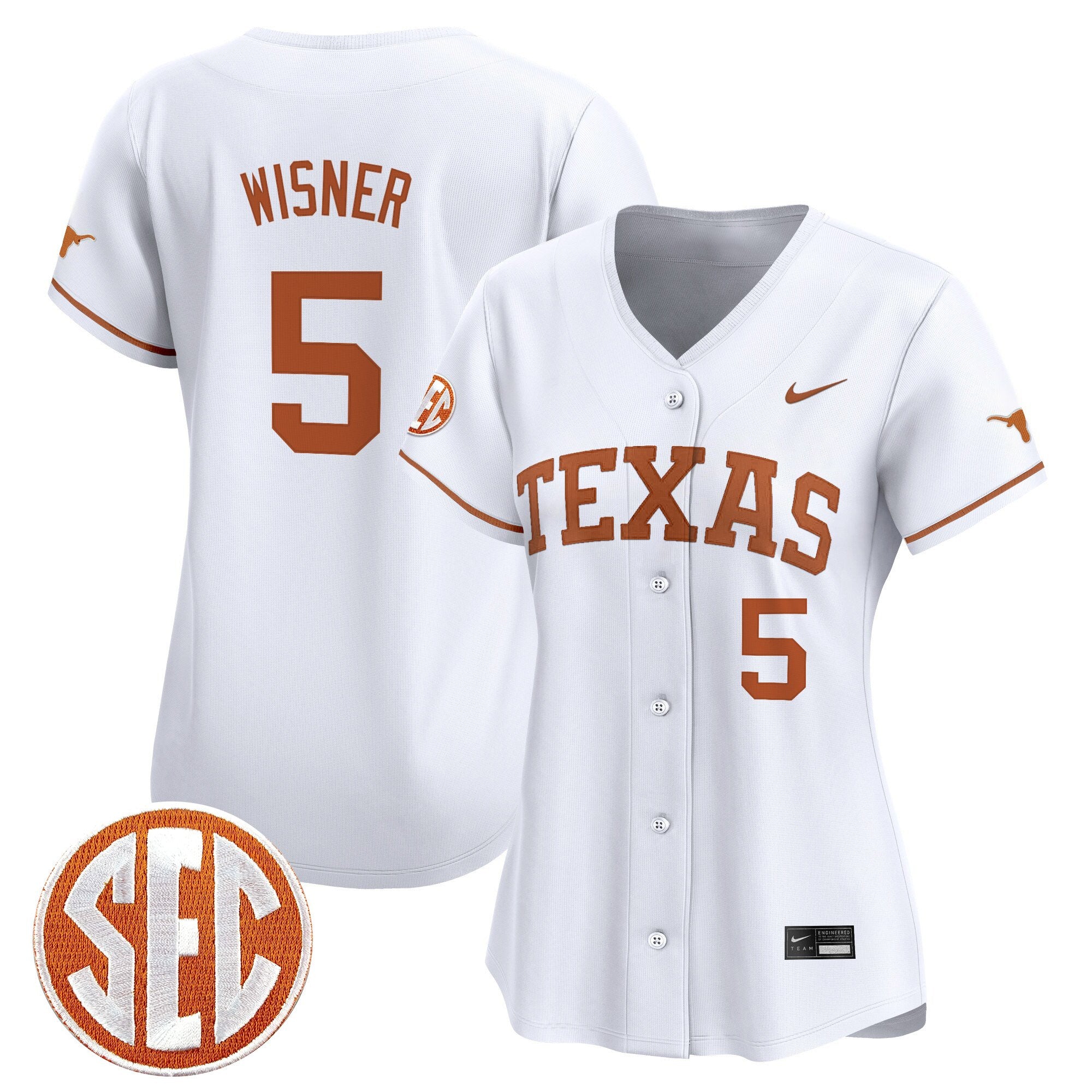 Women's Texas Longhorns 2025 Vapor Baseball Jersey - All Stitched