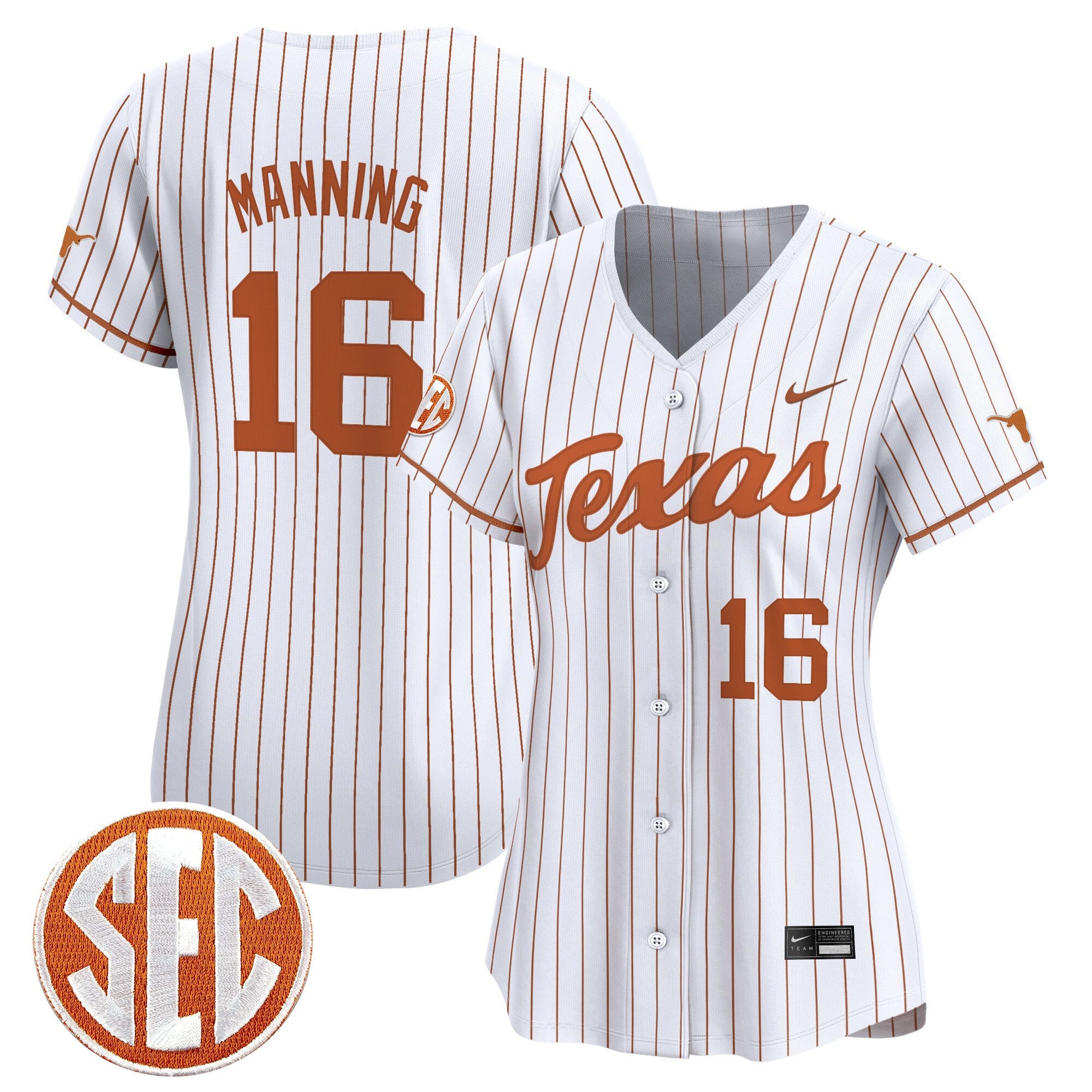 Women's Texas Longhorns 2025 Vapor Baseball Jersey - All Stitched