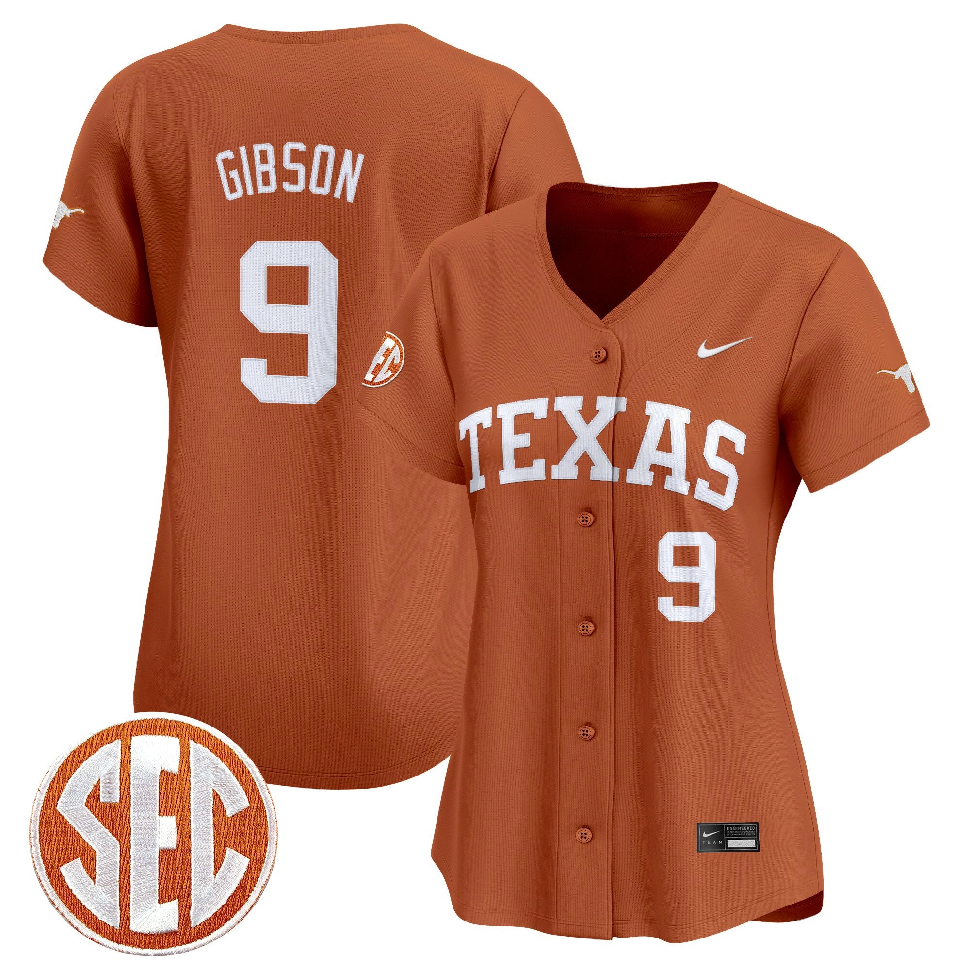 Women's Texas Longhorns 2025 Vapor Baseball Jersey - All Stitched