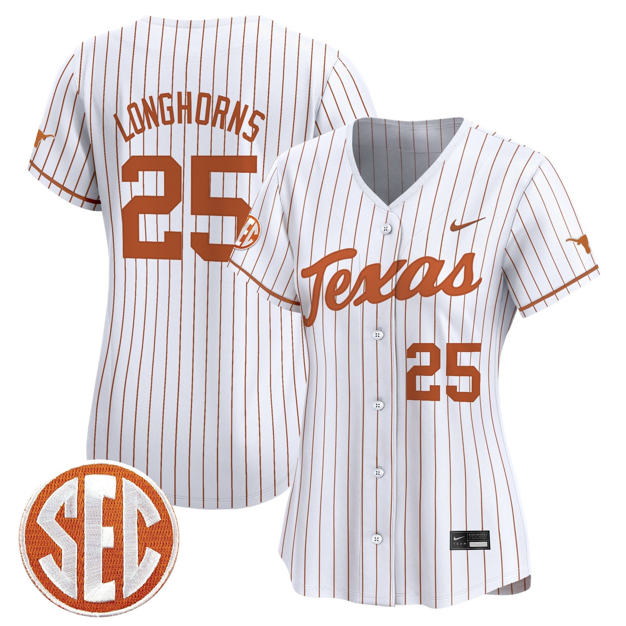 Women's Texas Longhorns 2025 Vapor Baseball Jersey - All Stitched