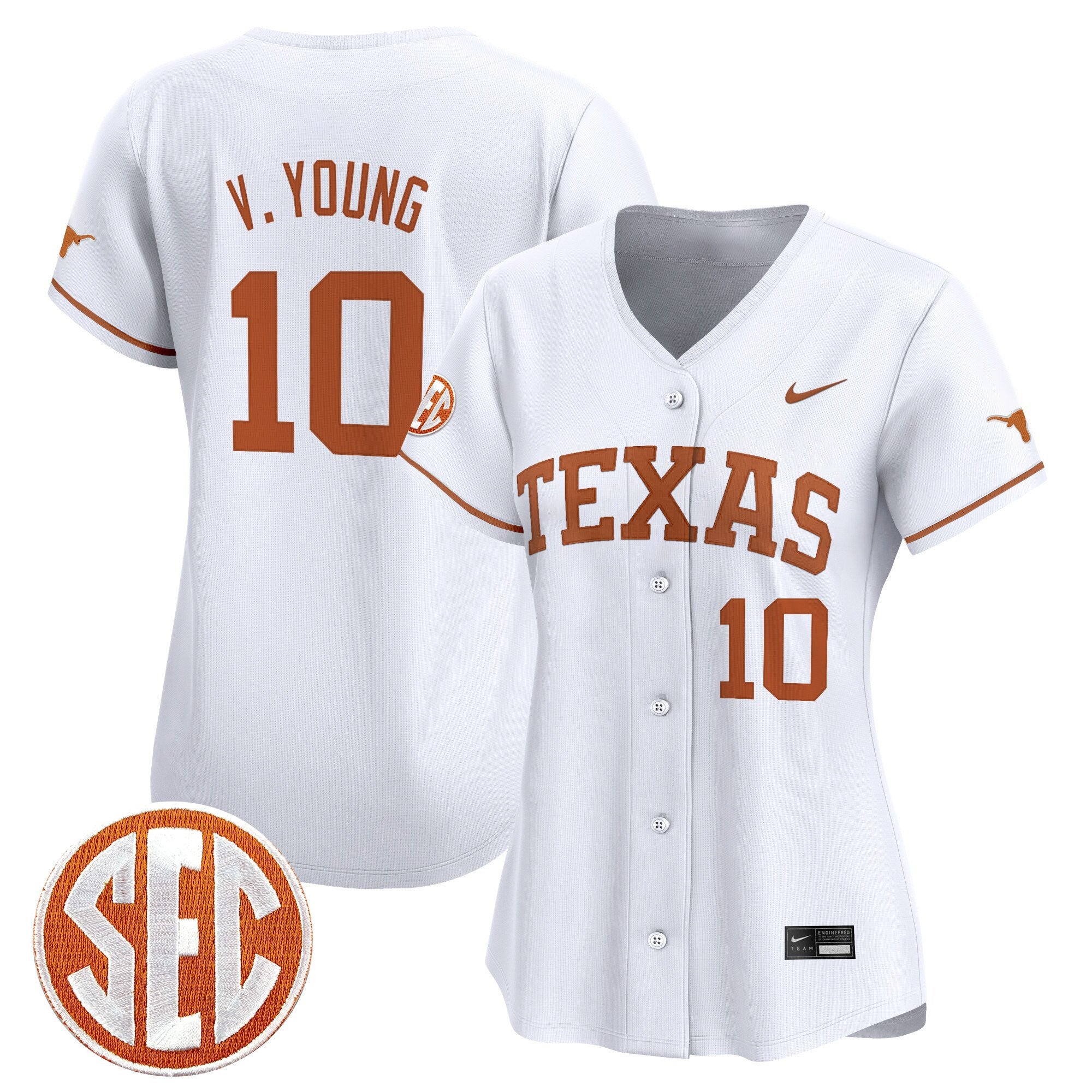 Women's Texas Longhorns 2025 Vapor Baseball Jersey - All Stitched
