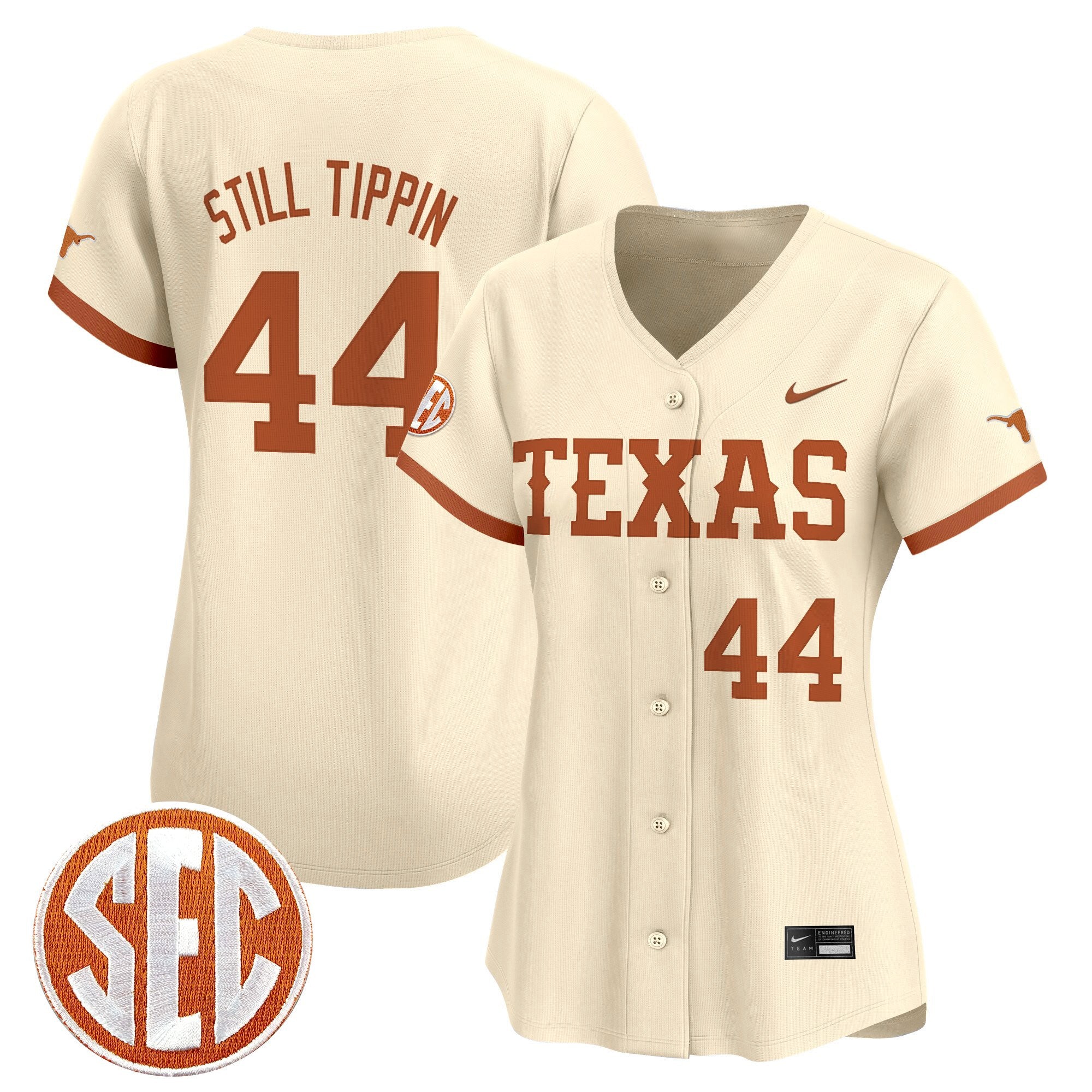 Women's Texas Longhorns 2025 Vapor Baseball Jersey - All Stitched