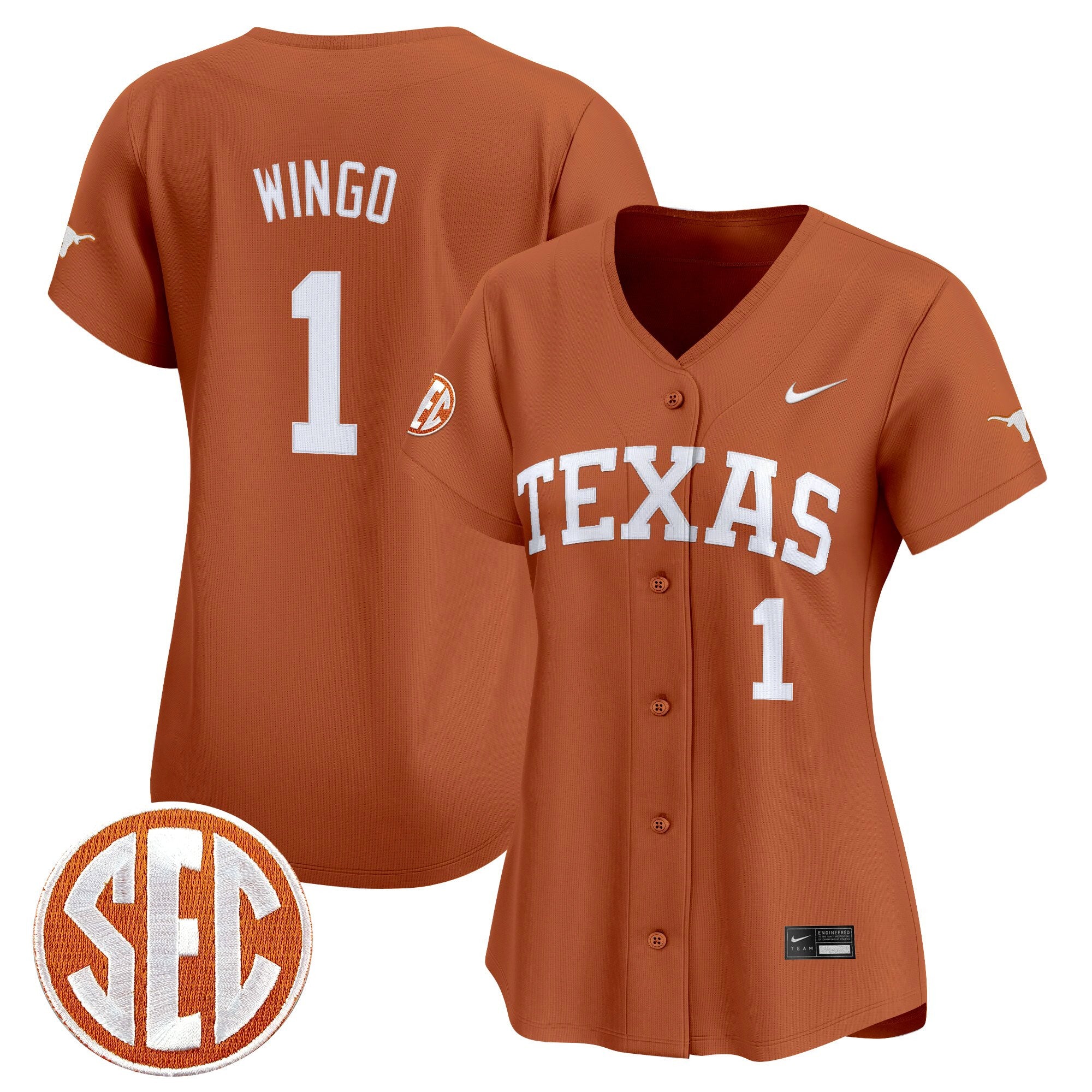 Women's Texas Longhorns 2025 Vapor Baseball Jersey - All Stitched