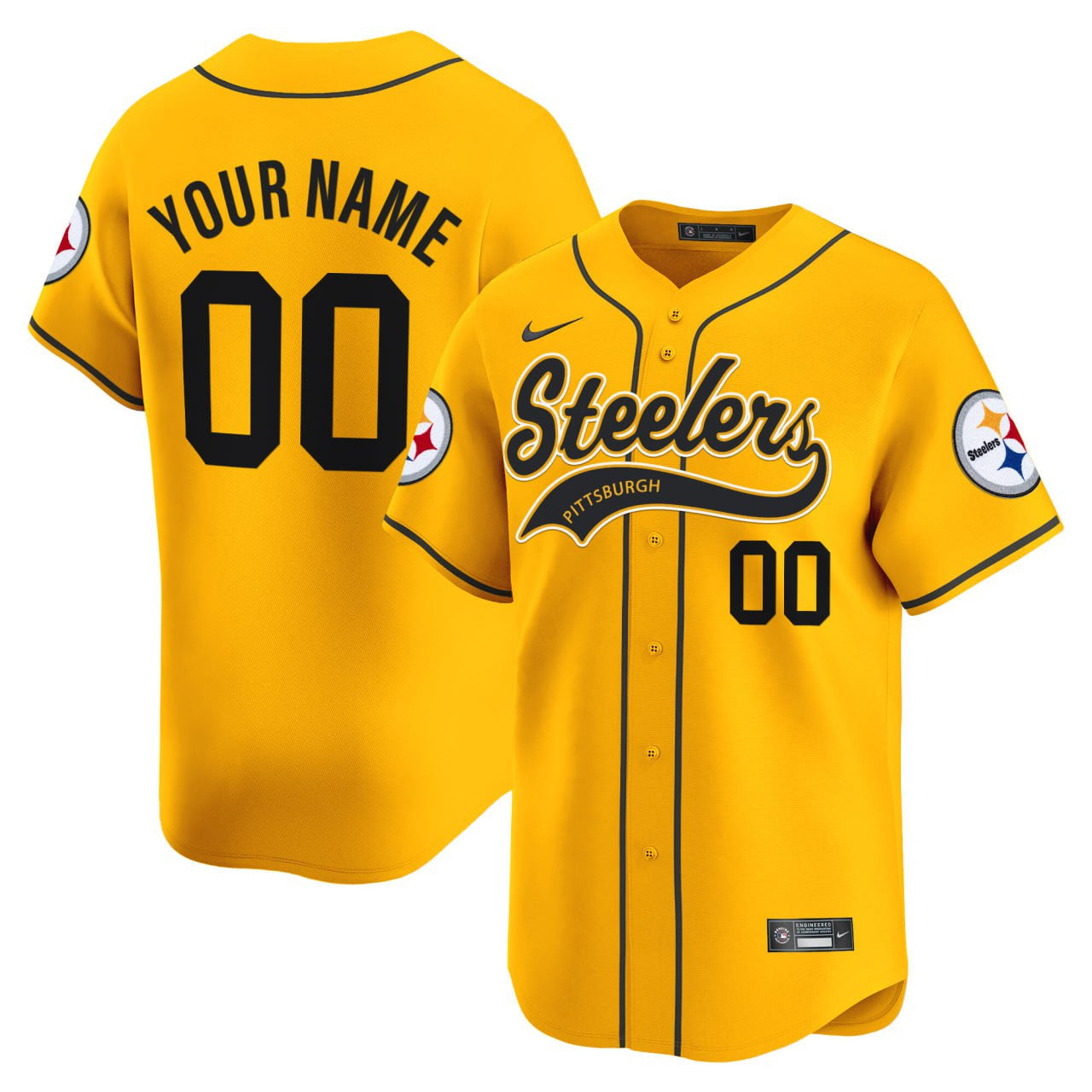 Pittsburgh Steelers 2025 Limited Vapor Baseball Custom Jersey v2 - All Stitched