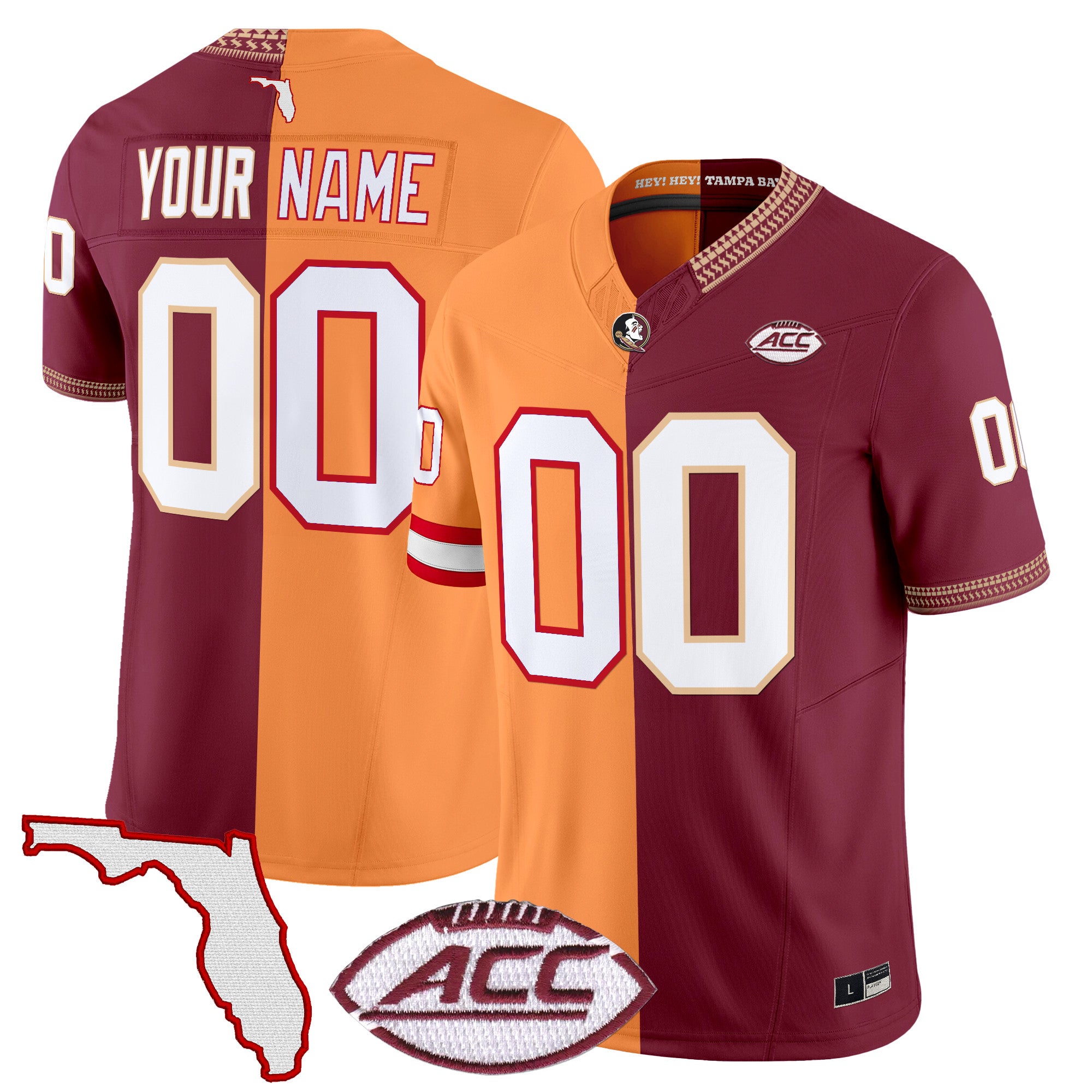 Tampa Bay Buccaneers x College Football' Split Vapor Limited Custom Jersey - All Stitched