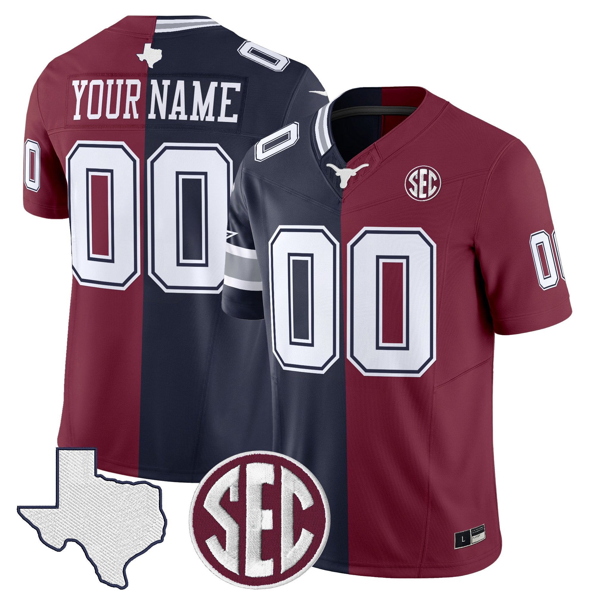 Dallas Cowboys x College Football' Split Vapor Limited Custom Jersey - All Stitched