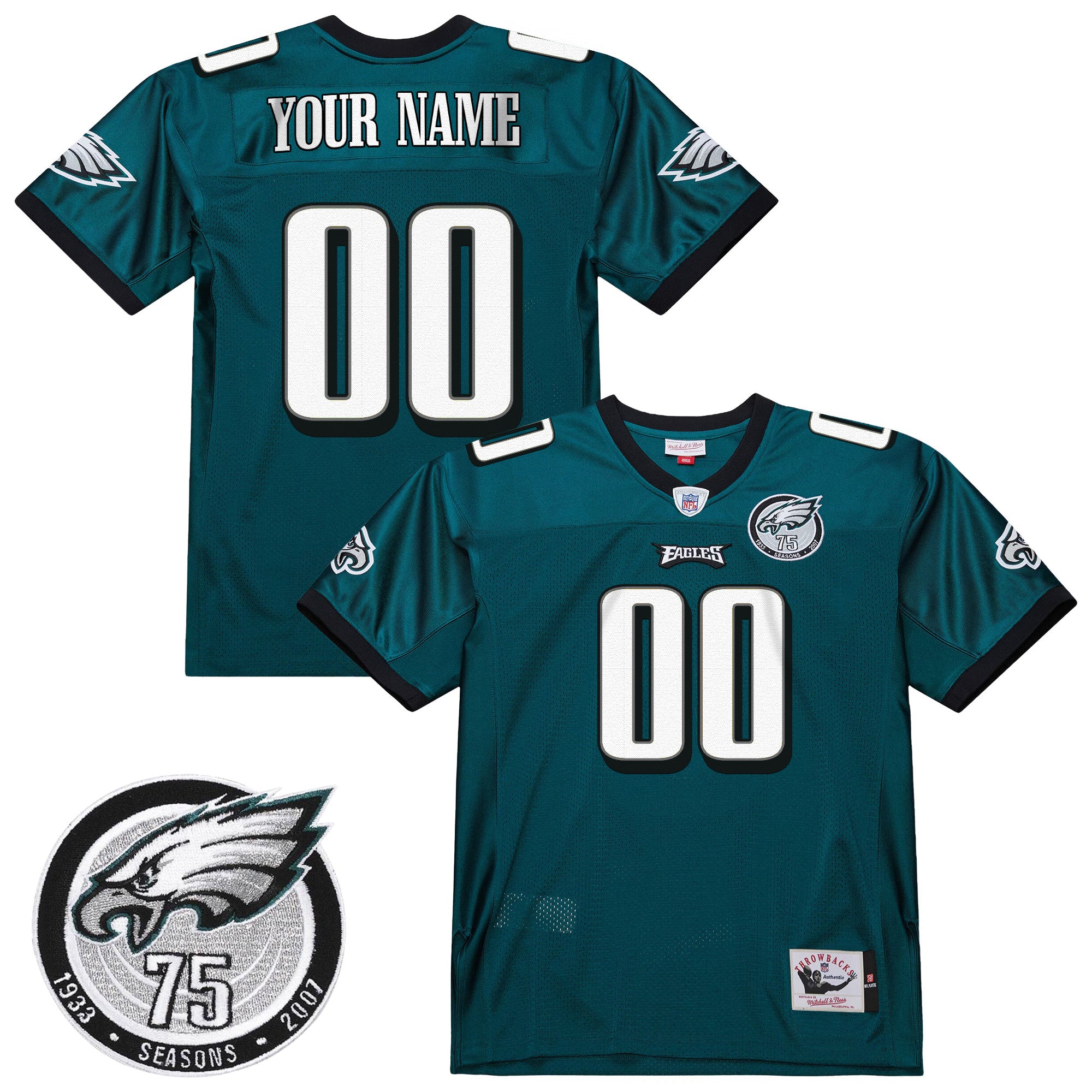 Philadelphia Eagles Throwback Custom Jersey - All Stitched