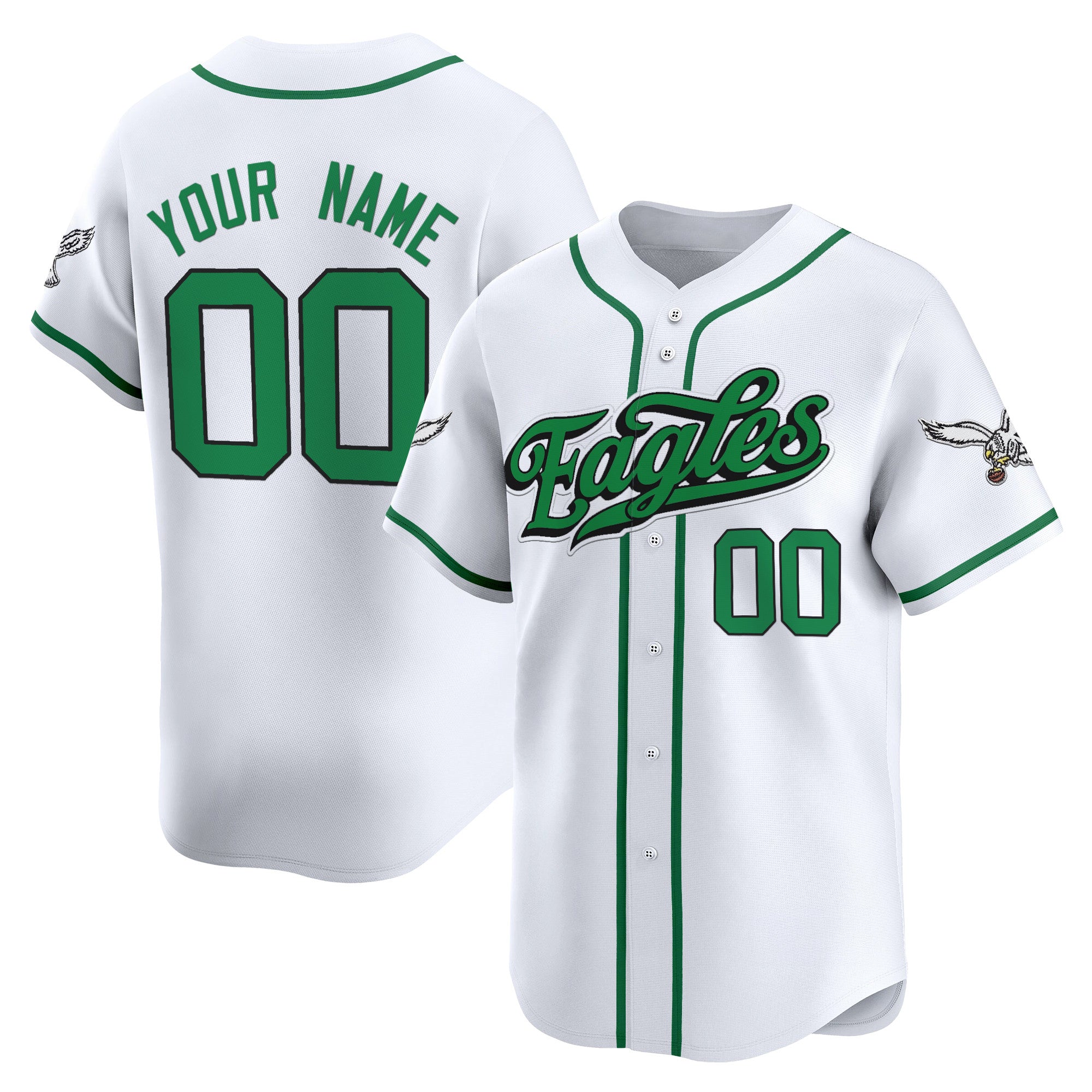 Philadelphia Eagles 2025 Vapor Baseball Custom Jersey V2 - All Stitched