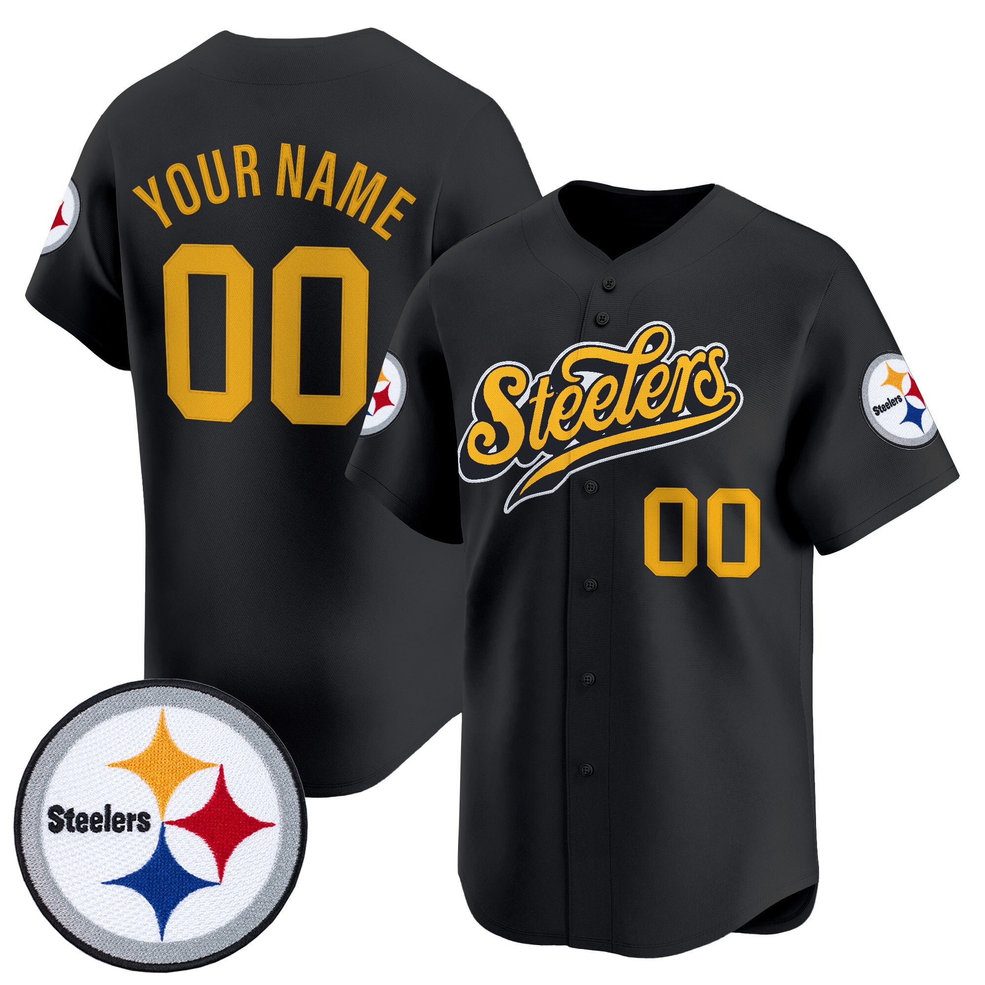 Pittsburgh Steelers 2025 Vapor Baseball Custom Jersey V3 - All Stitched