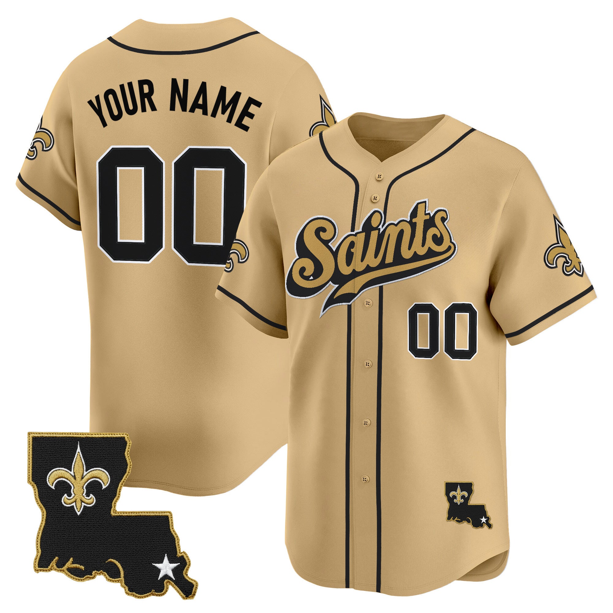 New Orleans Saints 2025 Vapor Baseball Custom Jersey - All Stitched