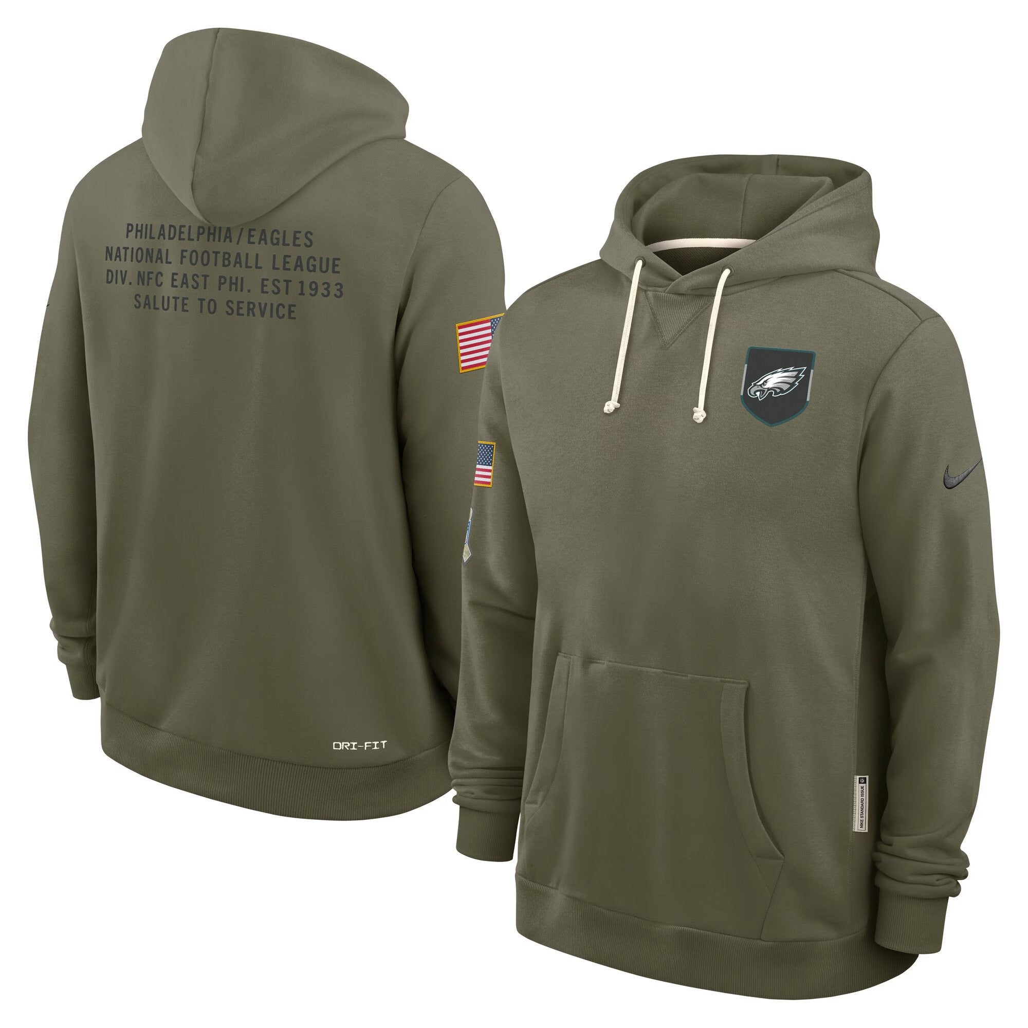 Philadelphia Eagles 2025 Salute to Service Pullover Hoodie - All Stitched
