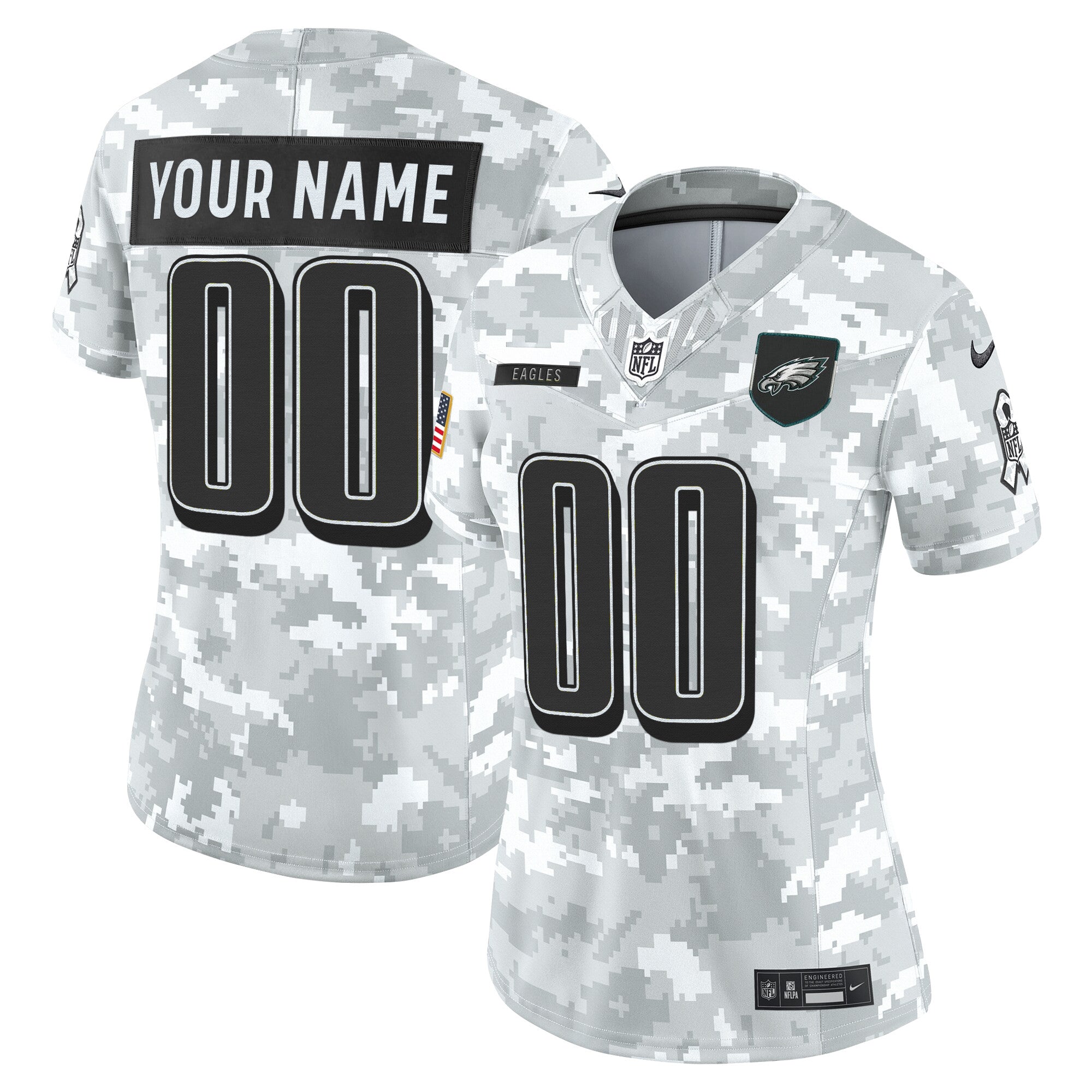 Philadelphia Eagles 2025 Salute to Service Limited Custom Jersey - All Stitched