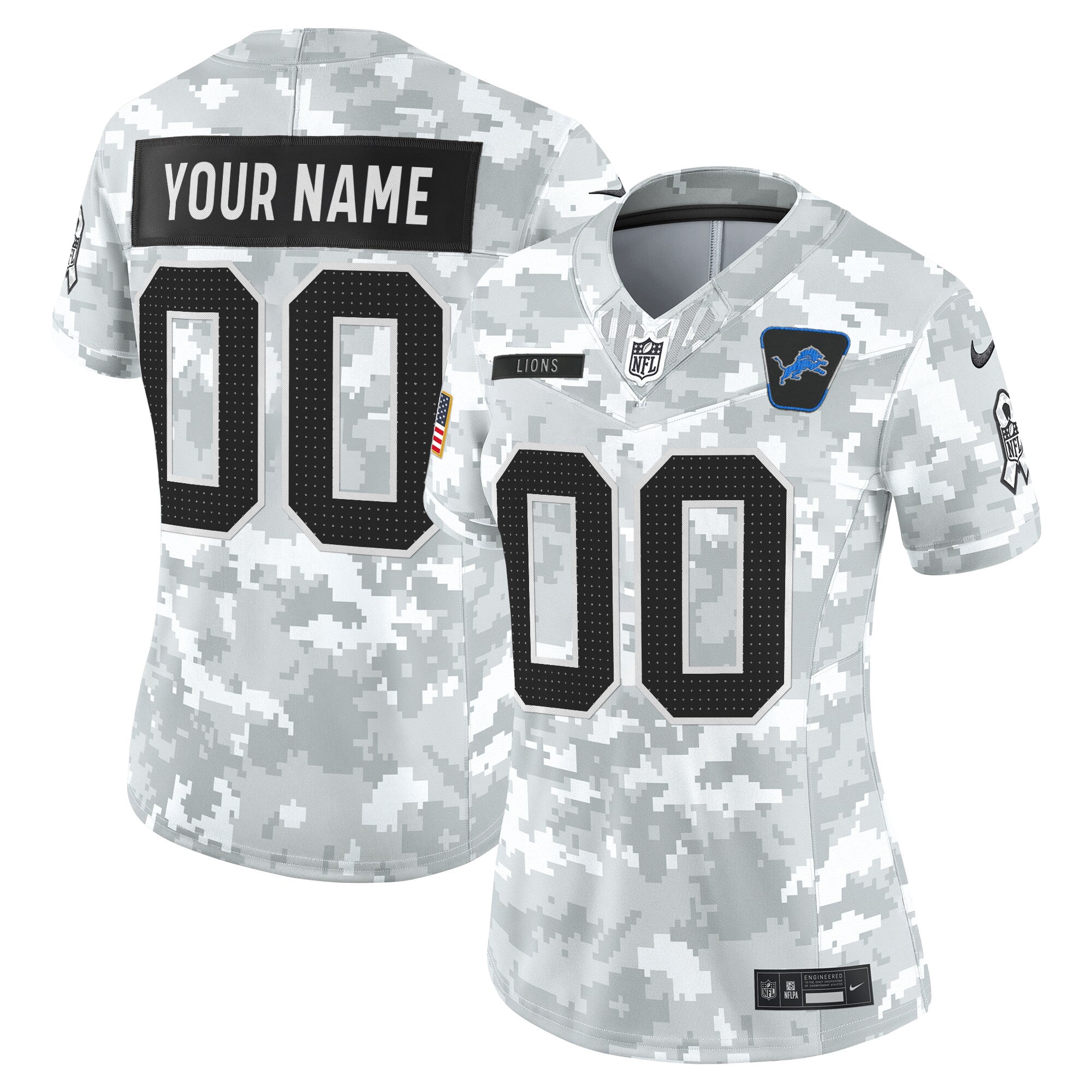 Detroit Lions 2025 Salute to Service Vapor Limited Custom Jersey - All Stitched