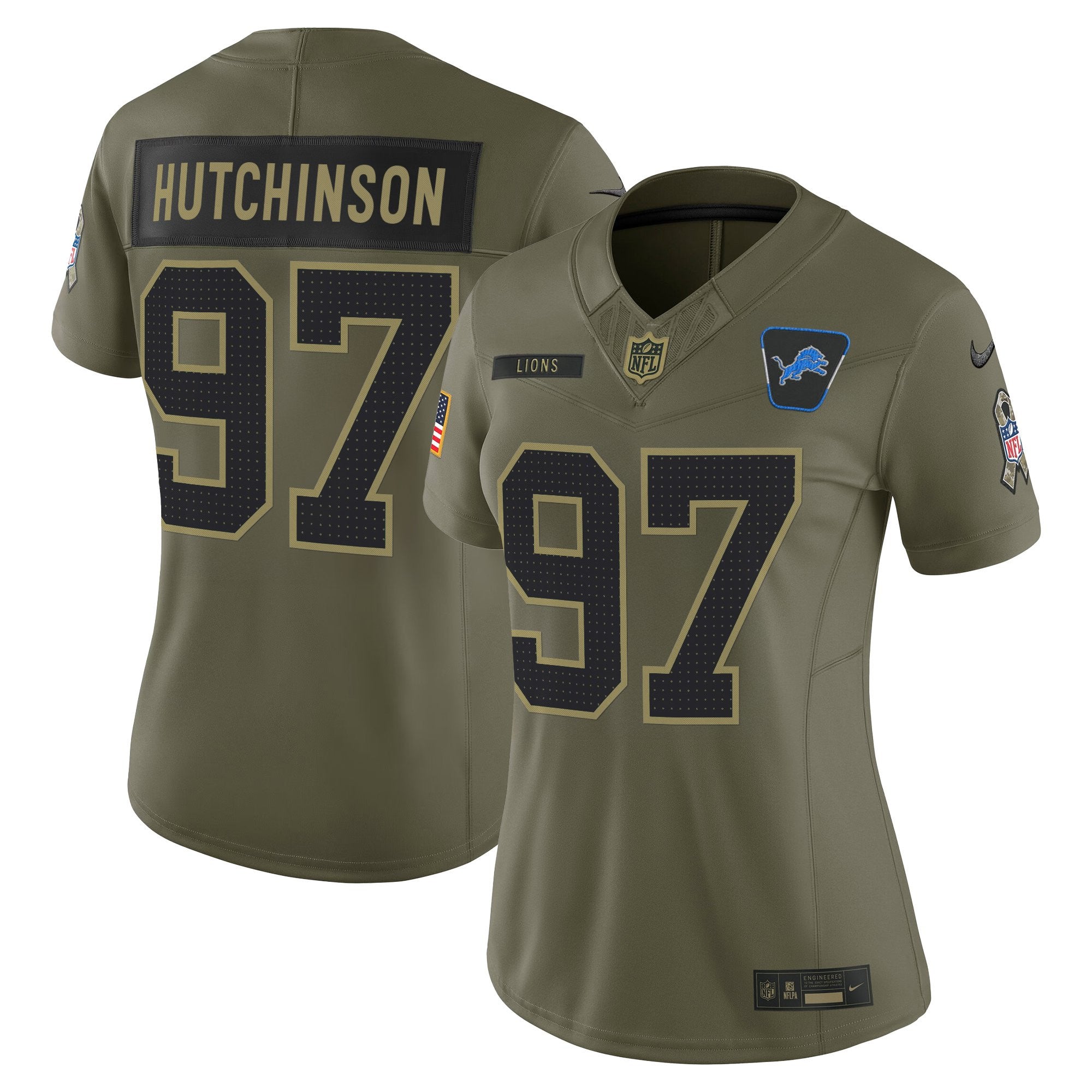 Women's Detroit Lions 2025 Salute to Service Vapor Limited Jersey - All Stitched
