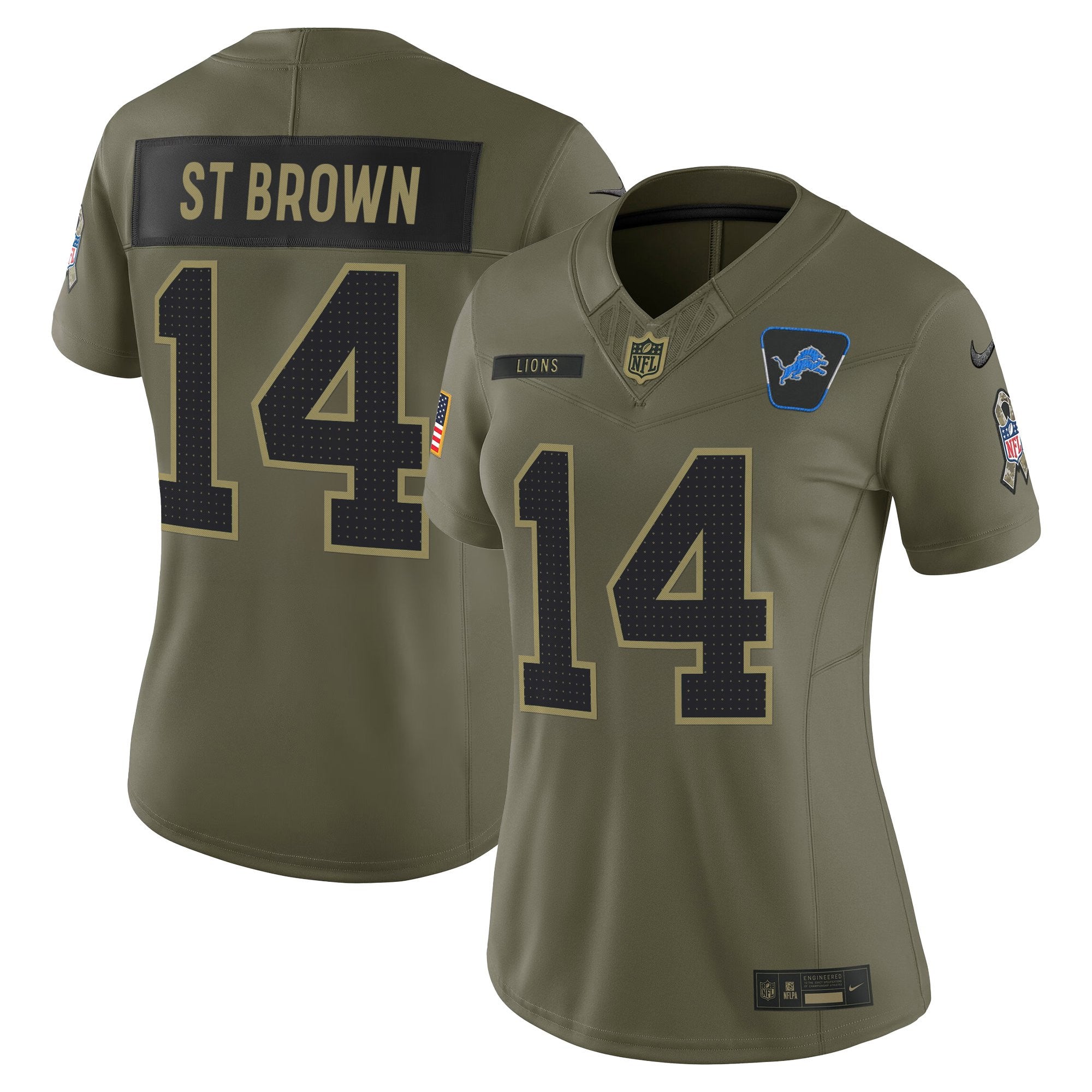 Women's Detroit Lions 2025 Salute to Service Vapor Limited Jersey - All Stitched