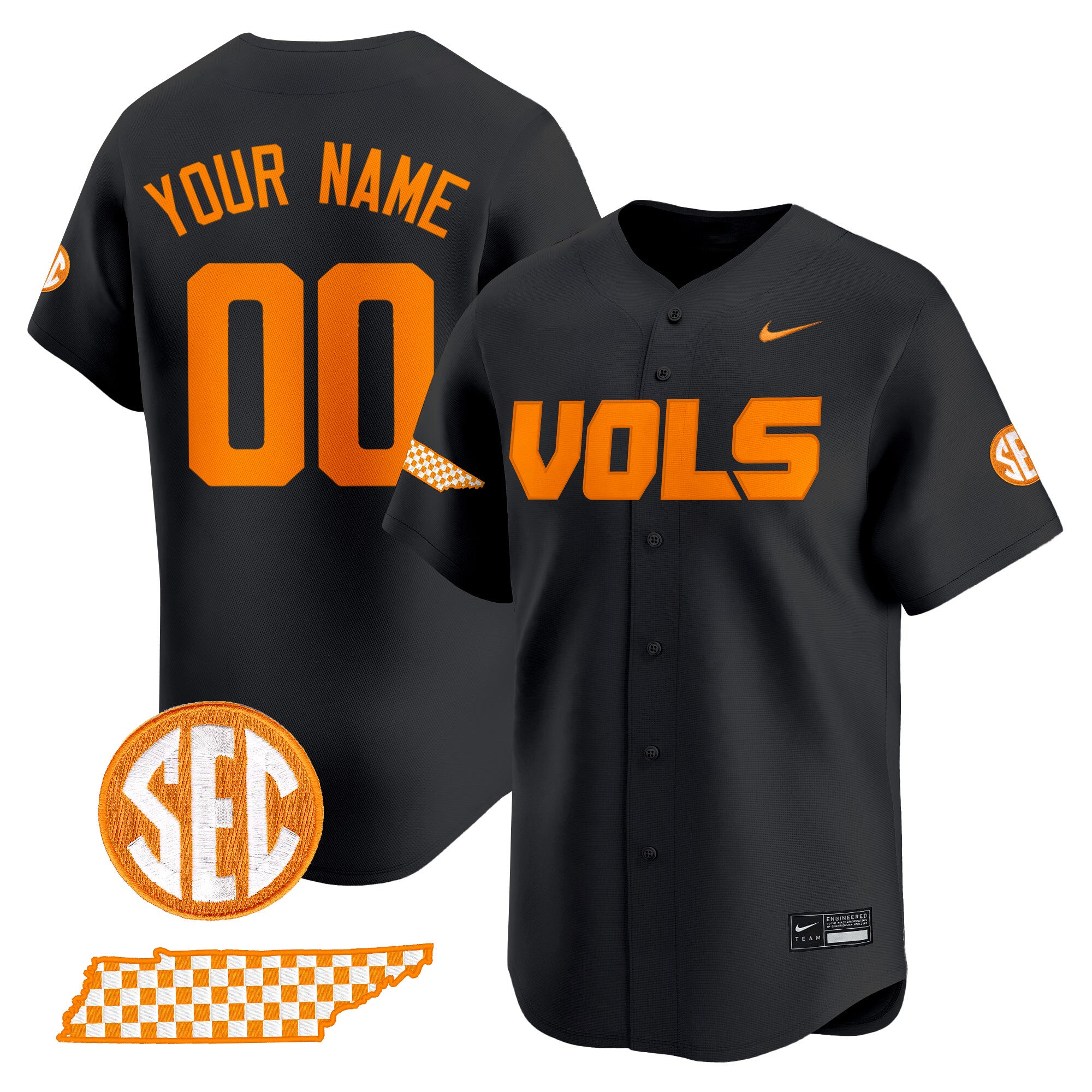 Tennessee Volunteers 2025 Vapor Baseball Custom Jersey - All Stitched