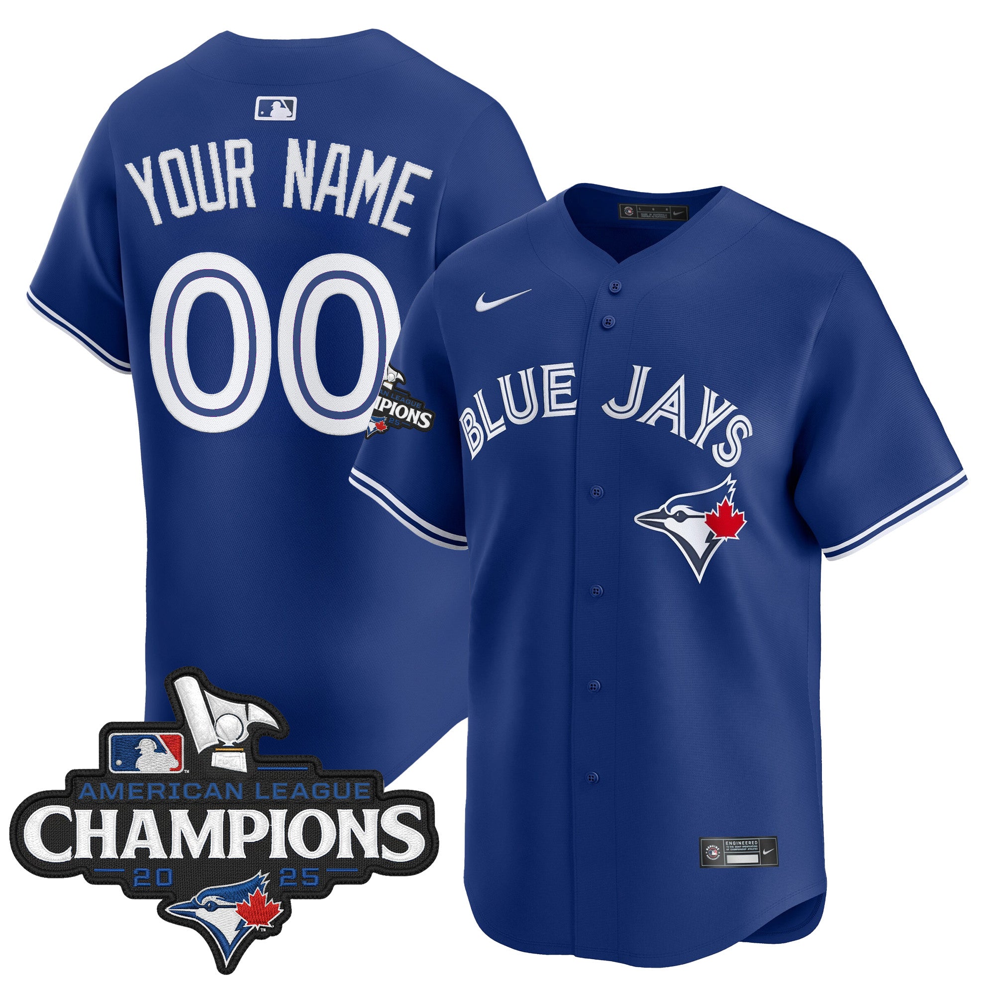 Toronto Blue Jays 2025 American League Champions Vapor Premier Limited Custom Jersey - All Stitched