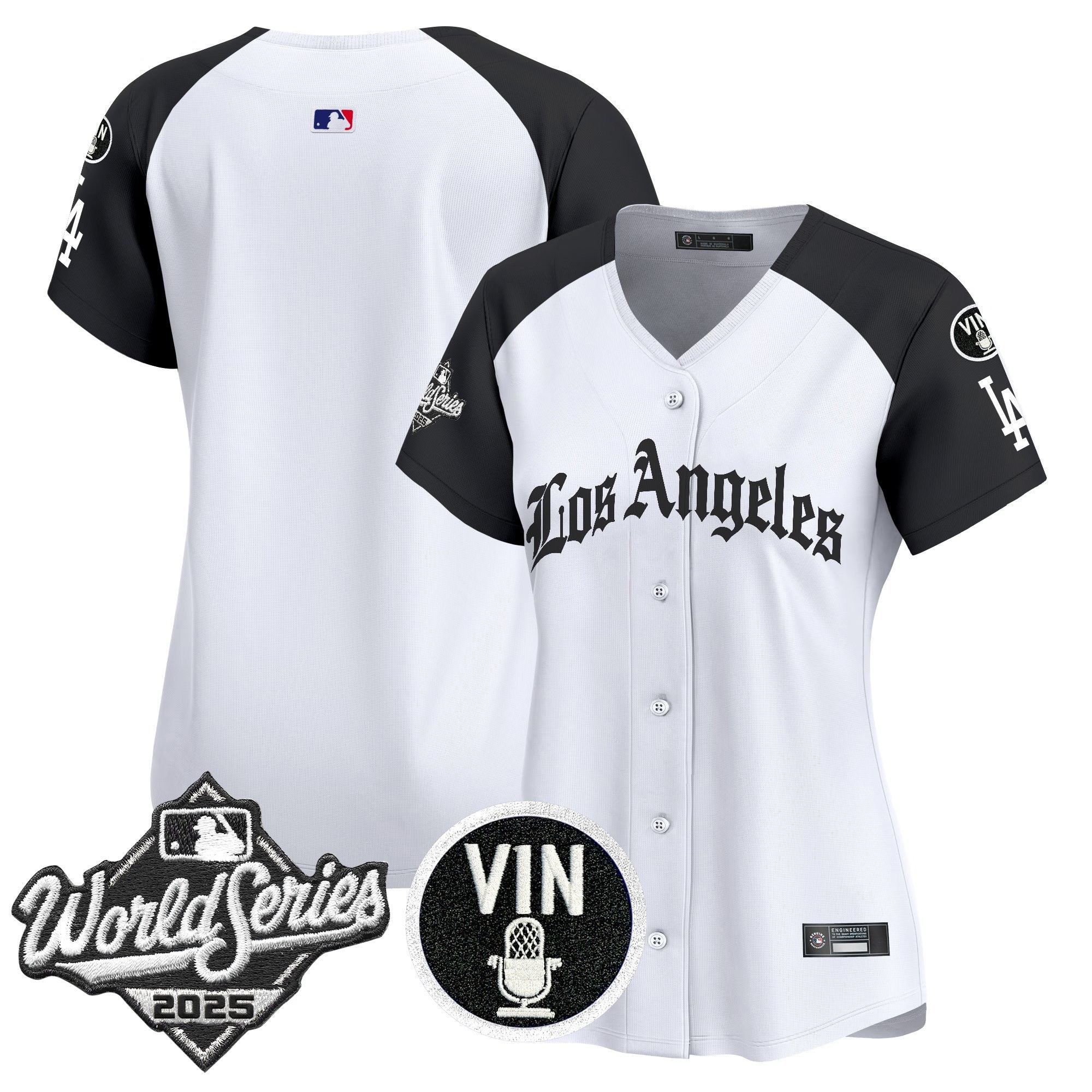 Women's Dodgers 2025 World Series Vapor Premier Limited Jersey - LA Gothic Edition - All Stitched
