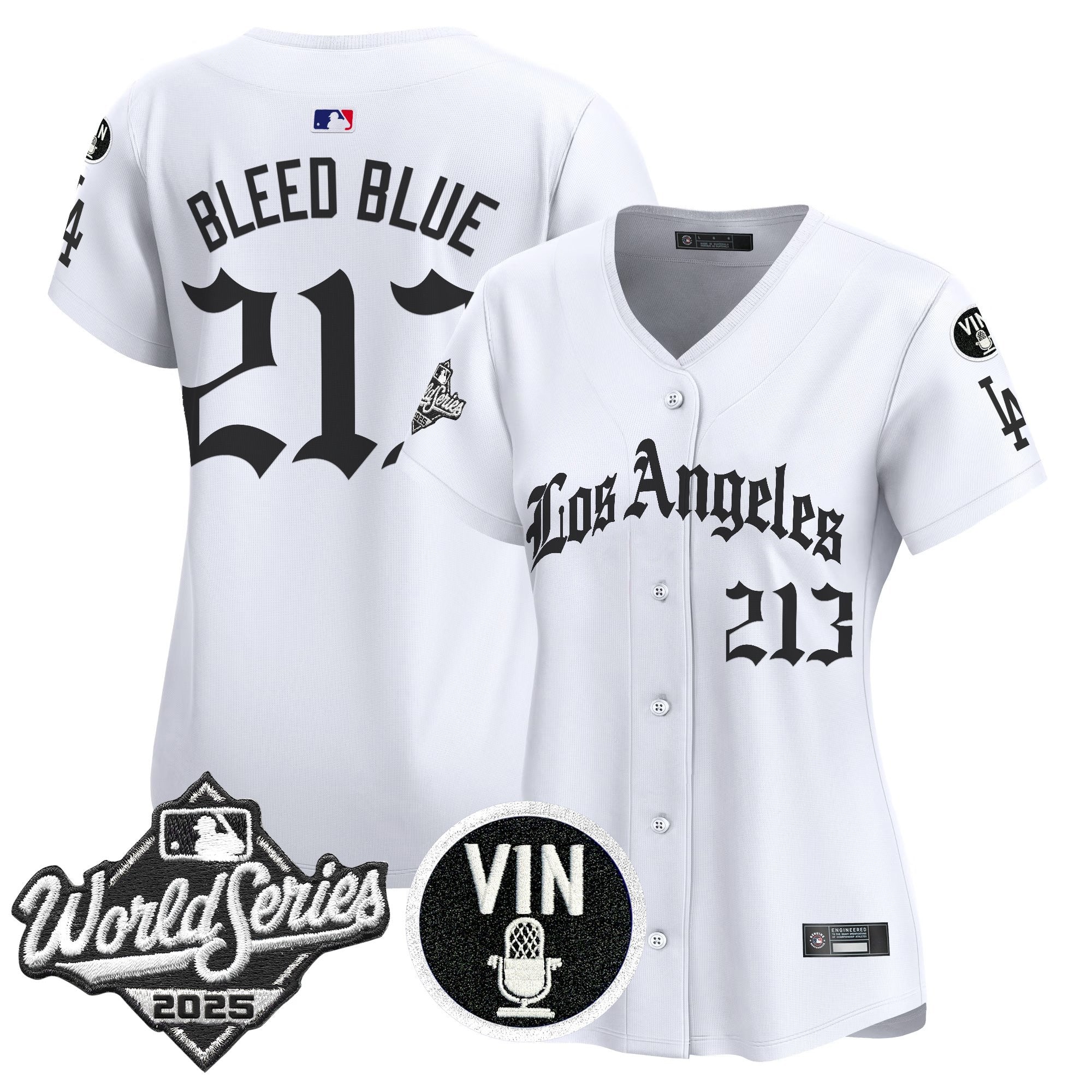 Women's Dodgers 2025 World Series Vapor Premier Limited Jersey - LA Gothic Edition - All Stitched