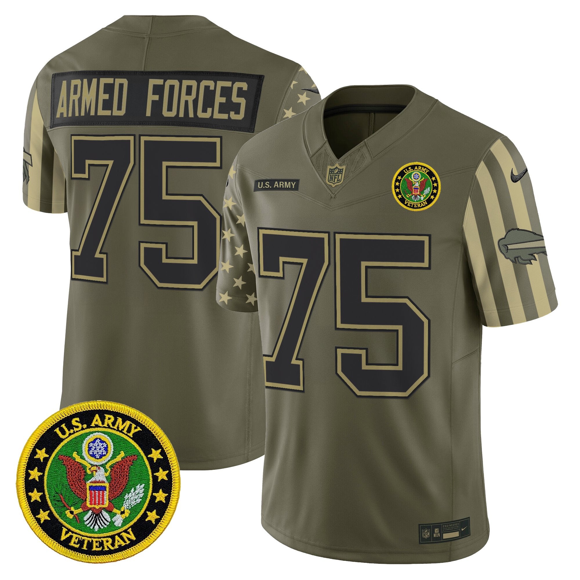 Men's Buffalo Bills x U.S. Military Veteran Vapor Limited Jersey - All Stitched