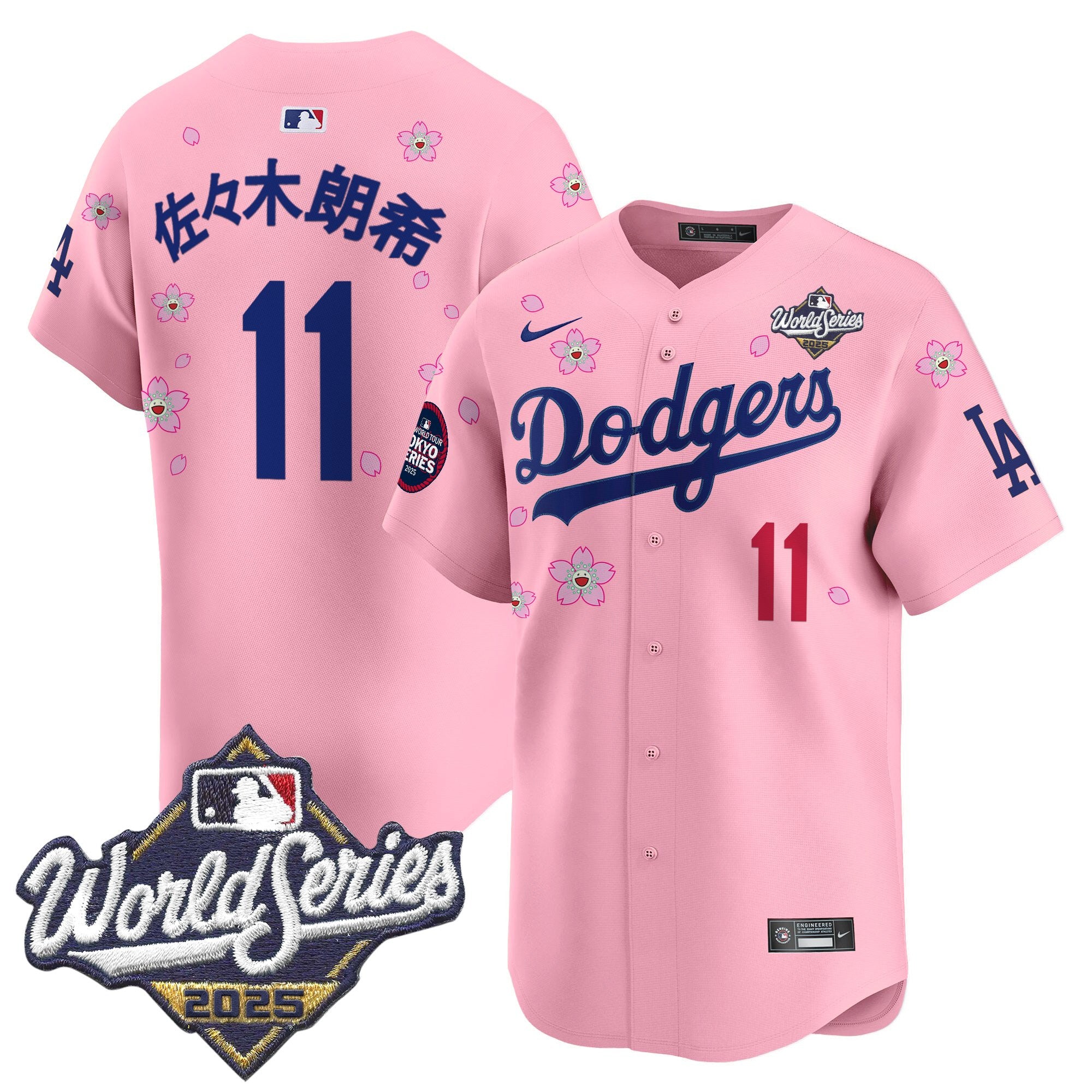 Men's Dodgers 2025 World Series x Tokyo Series Vapor Premier Limited Jersey V2 - Stitched