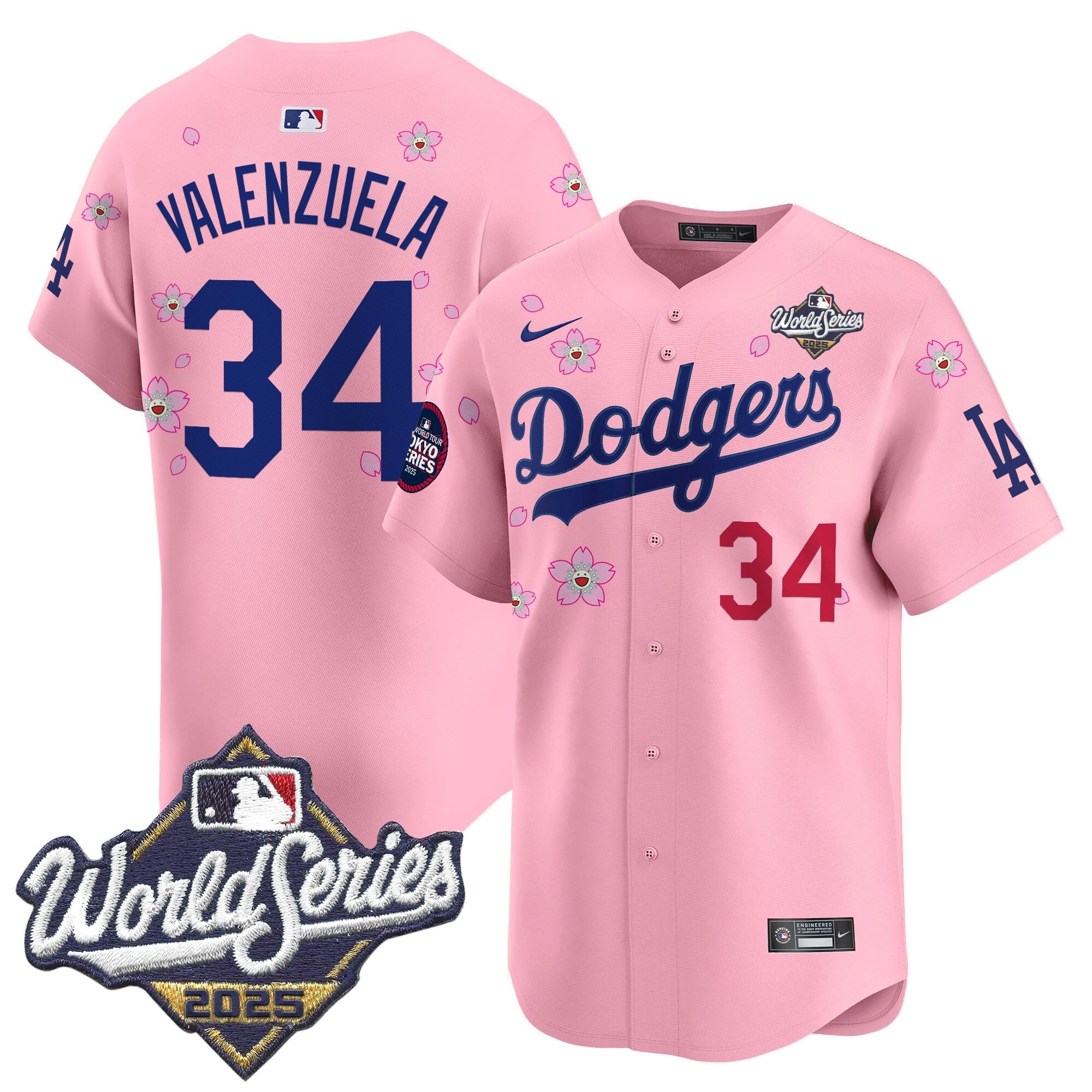 Men's Dodgers 2025 World Series x Tokyo Series Vapor Premier Limited Jersey V2 - Stitched