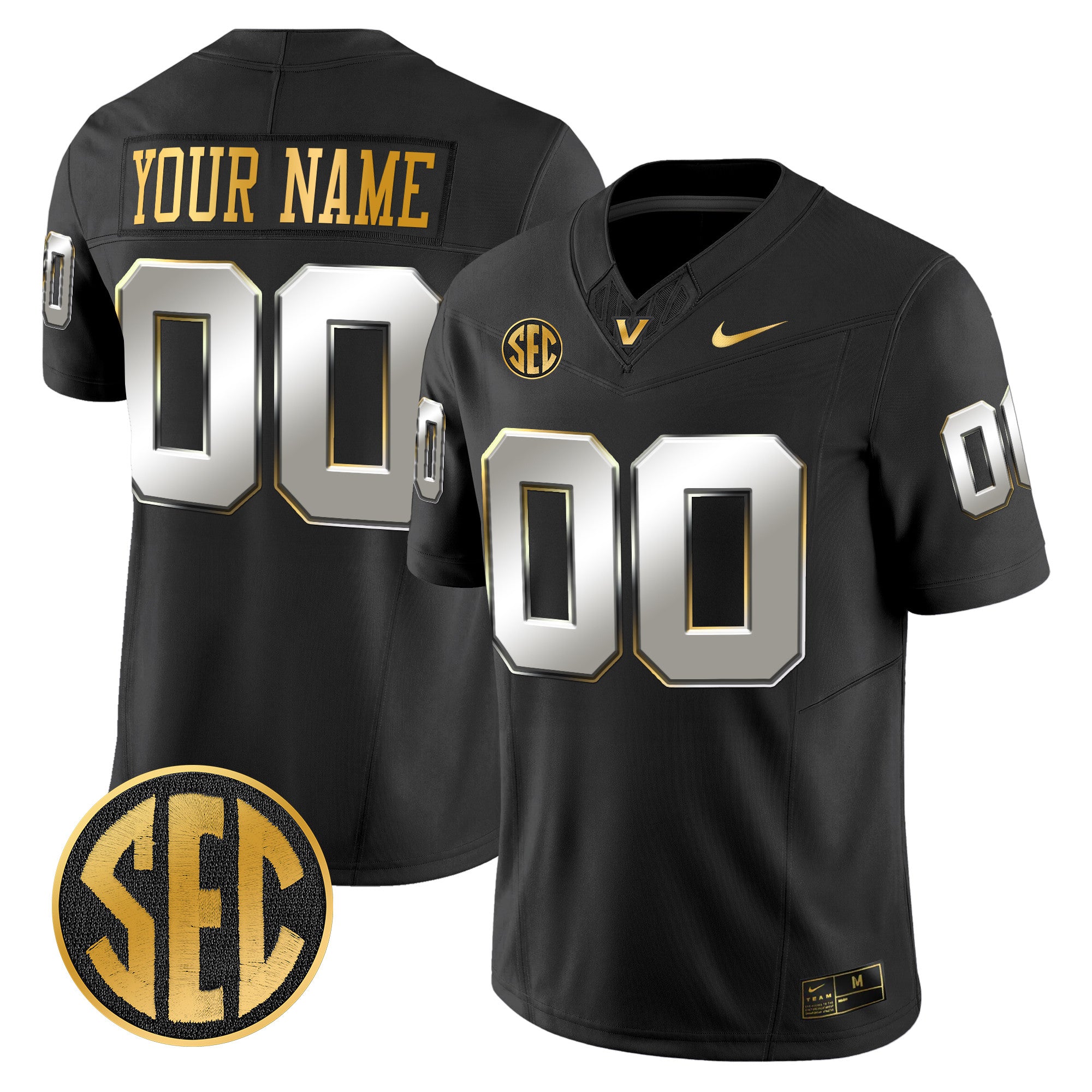 Vanderbilt Commodores 2025 Gold Vapor Limited Custom Jersey - All Stitched