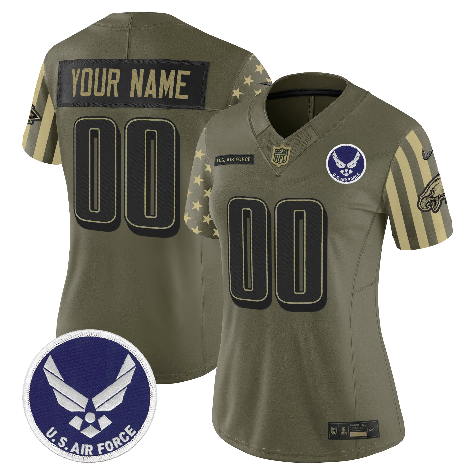 Philadelphia Eagles x U.S. Military Veteran Vapor Limited Custom Jersey - All Stitched
