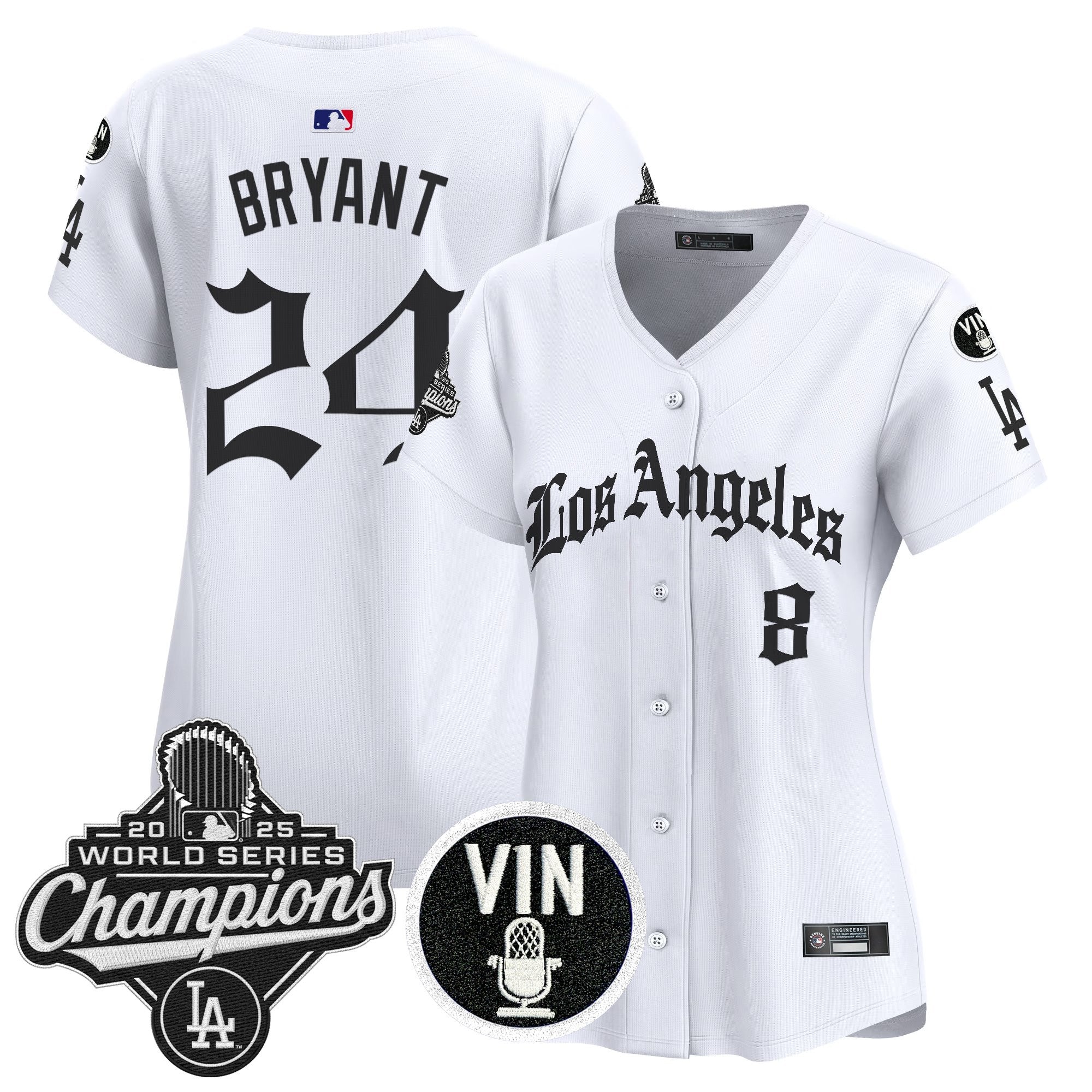 Women's Dodgers 2025 World Series Champions Vapor Premier Limited Jersey - LA Gothic Edition - All Stitched