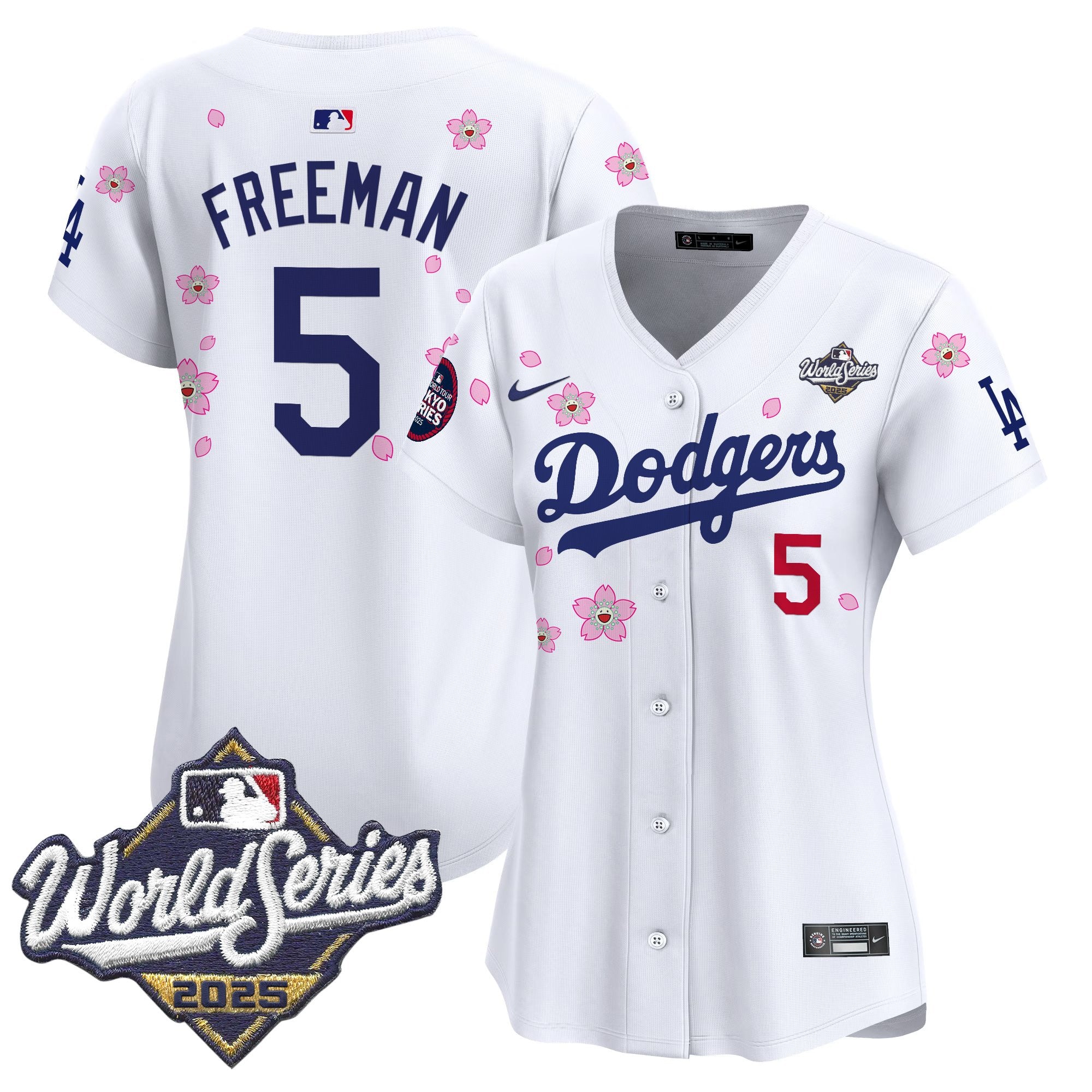 Women's Dodgers 2025 World Series x Tokyo Series Vapor Premier Limited Jersey V2 - Stitched