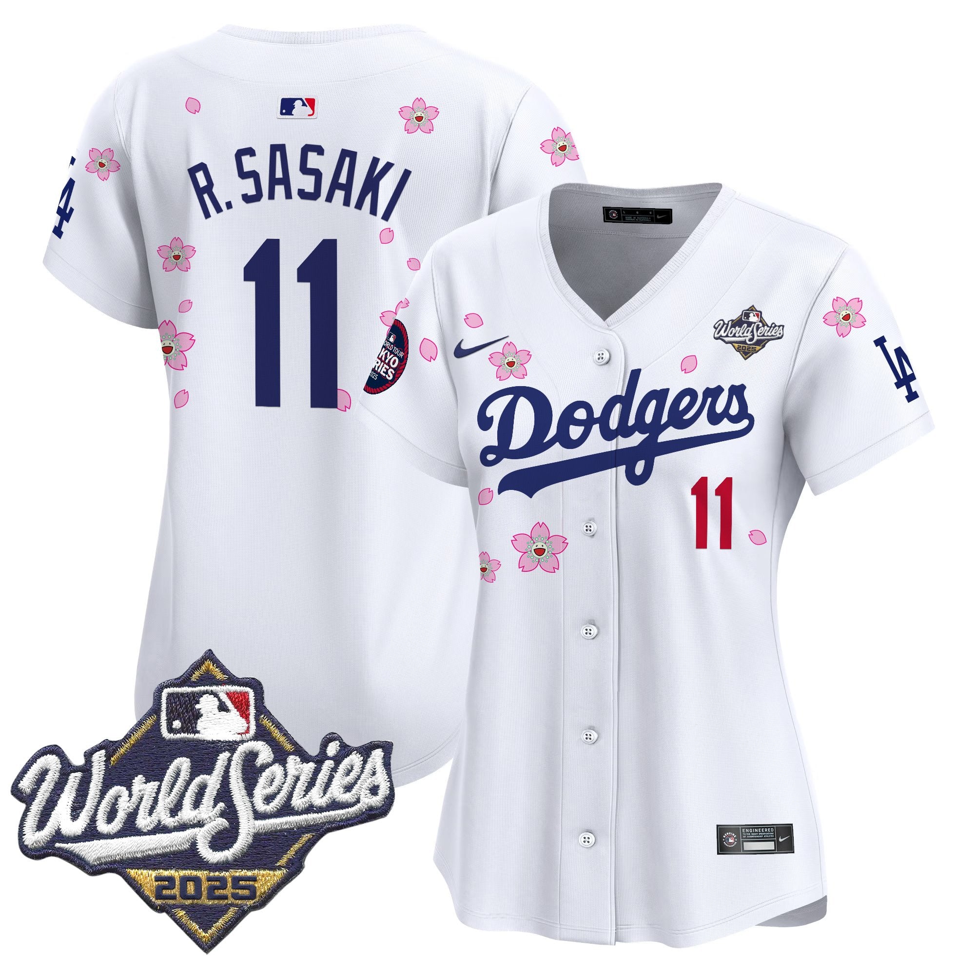 Women's Dodgers 2025 World Series x Tokyo Series Vapor Premier Limited Jersey V2 - Stitched