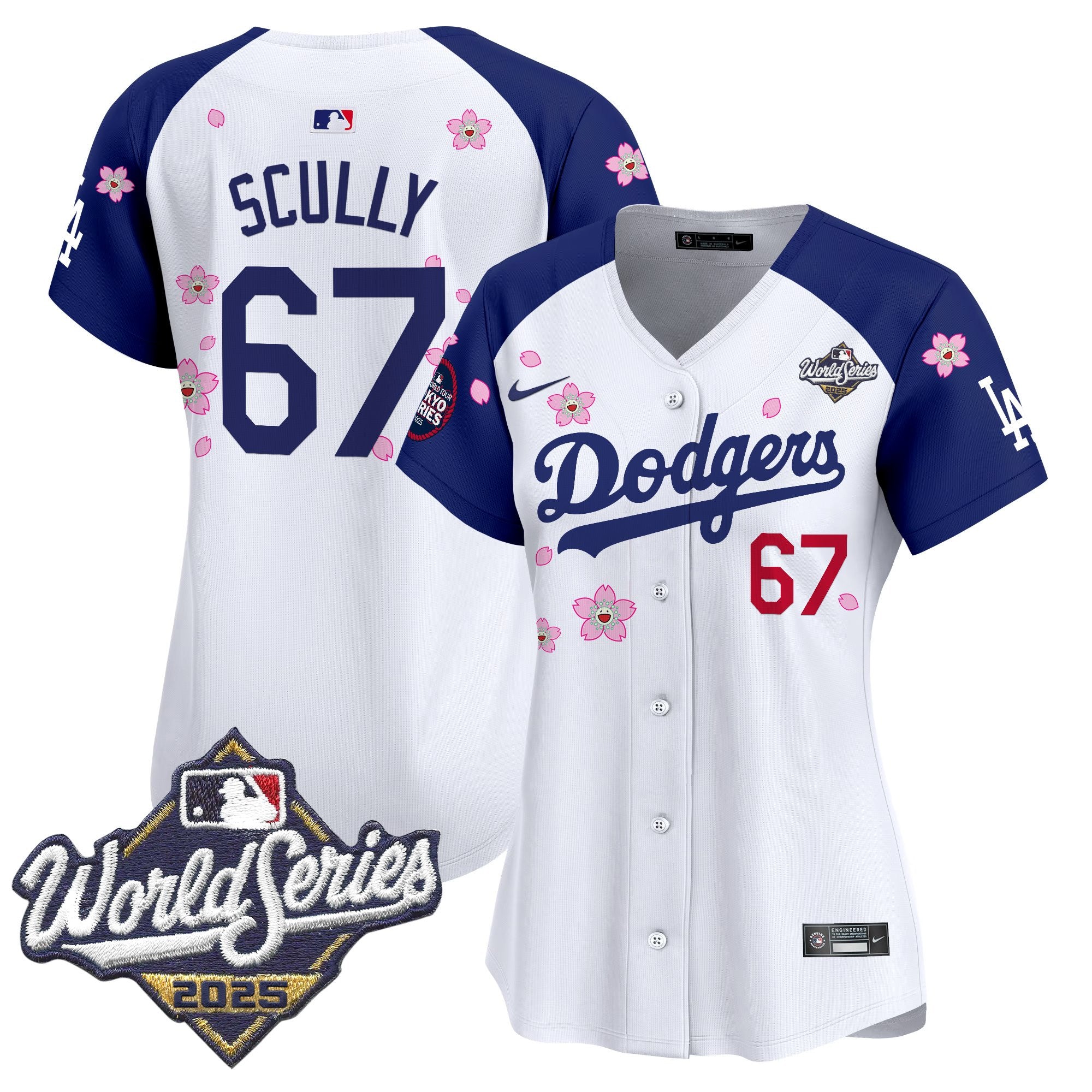 Women's Dodgers 2025 World Series x Tokyo Series Vapor Premier Limited Jersey V2 - Stitched