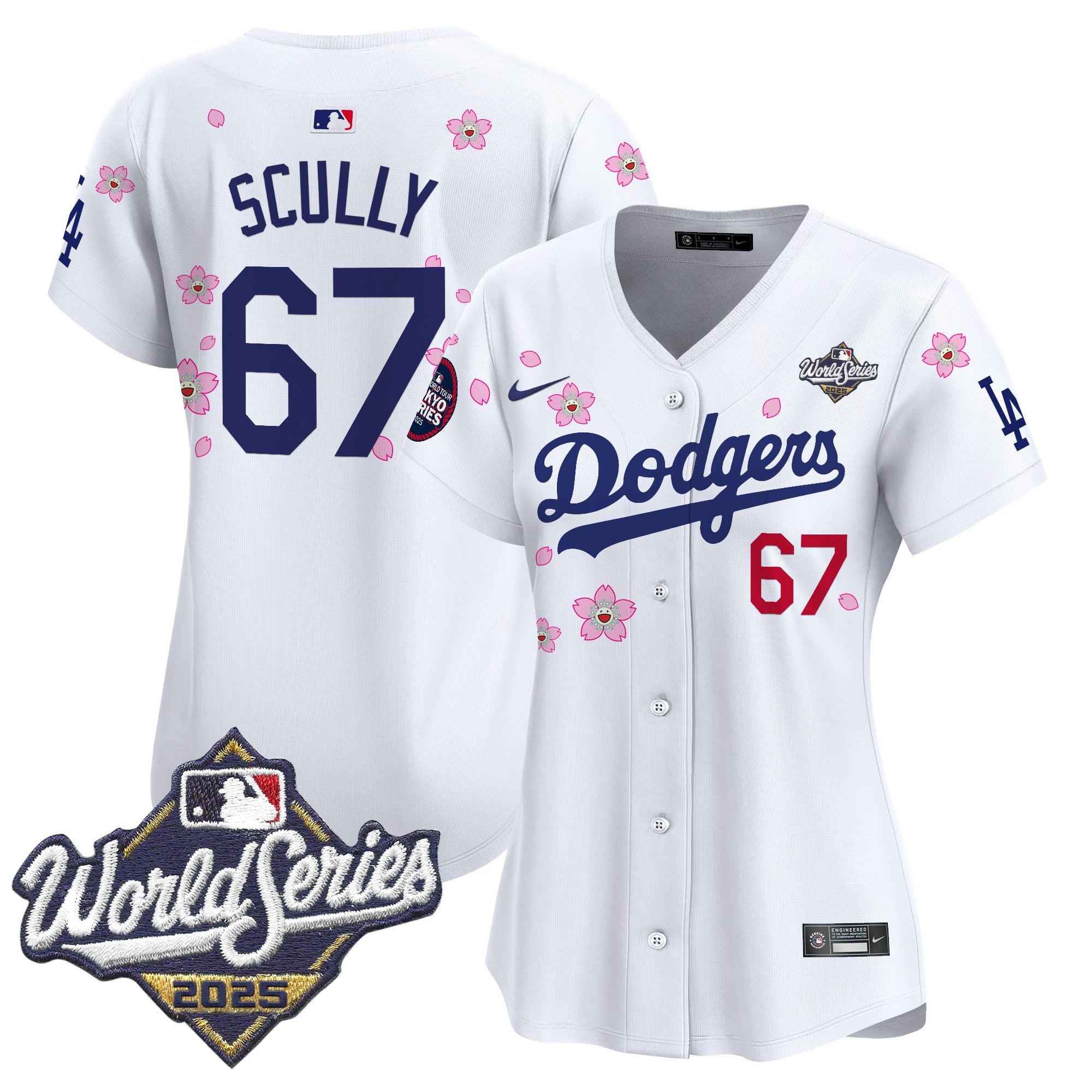 Women's Dodgers 2025 World Series x Tokyo Series Vapor Premier Limited Jersey V2 - Stitched